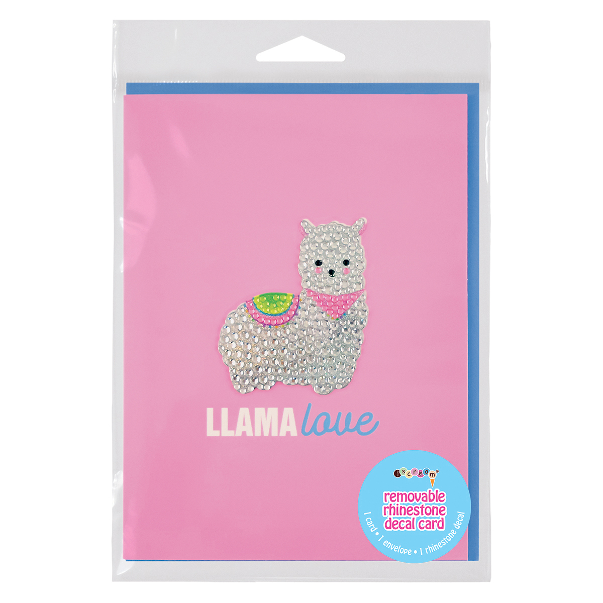 Picture of Llama Removable Rhinestone Decal Greeting Card
