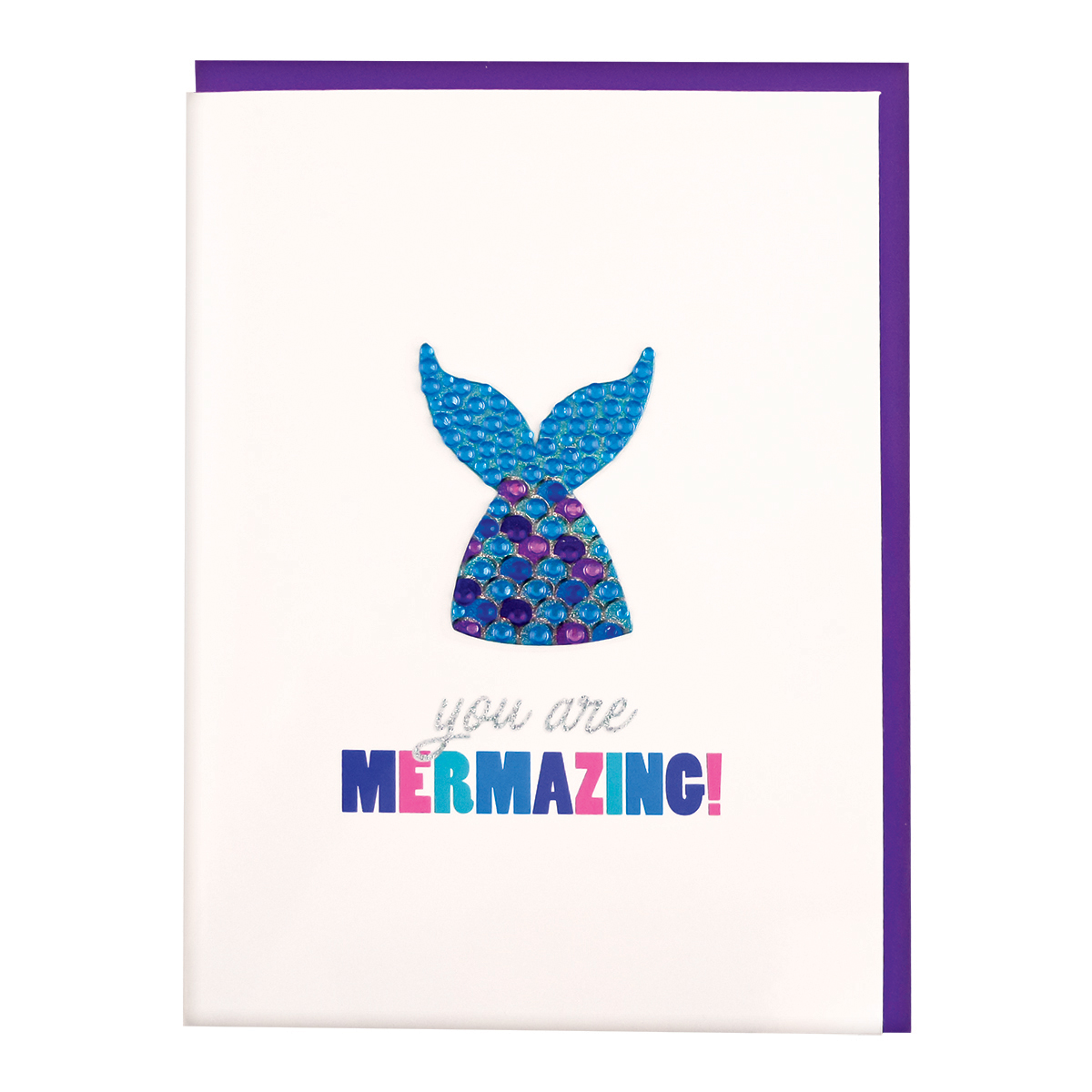 Picture of Mermaid Removable Rhinestone Decal Greeting Card