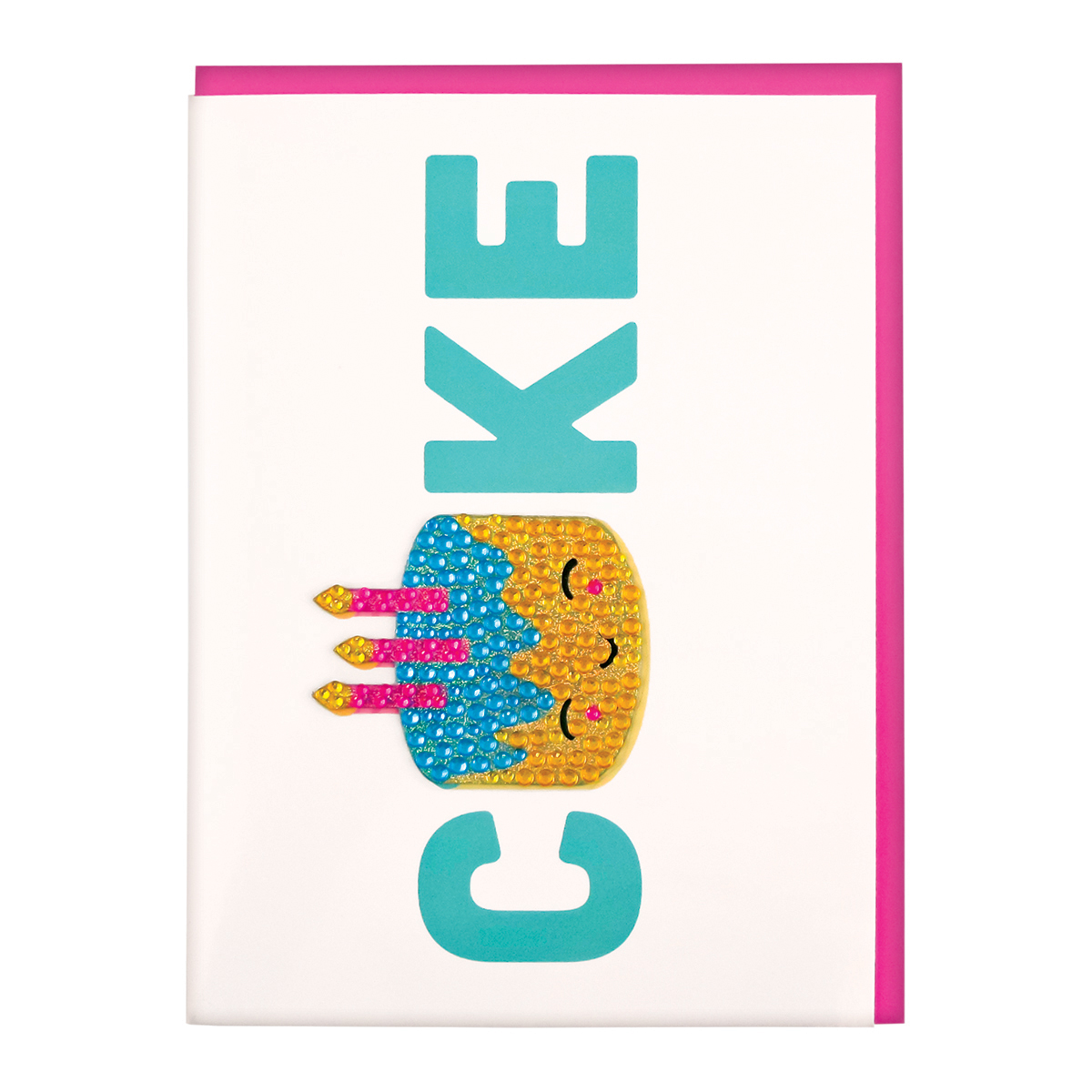 Picture of Birthday Cake Removable Rhinestone Decal Greeting 