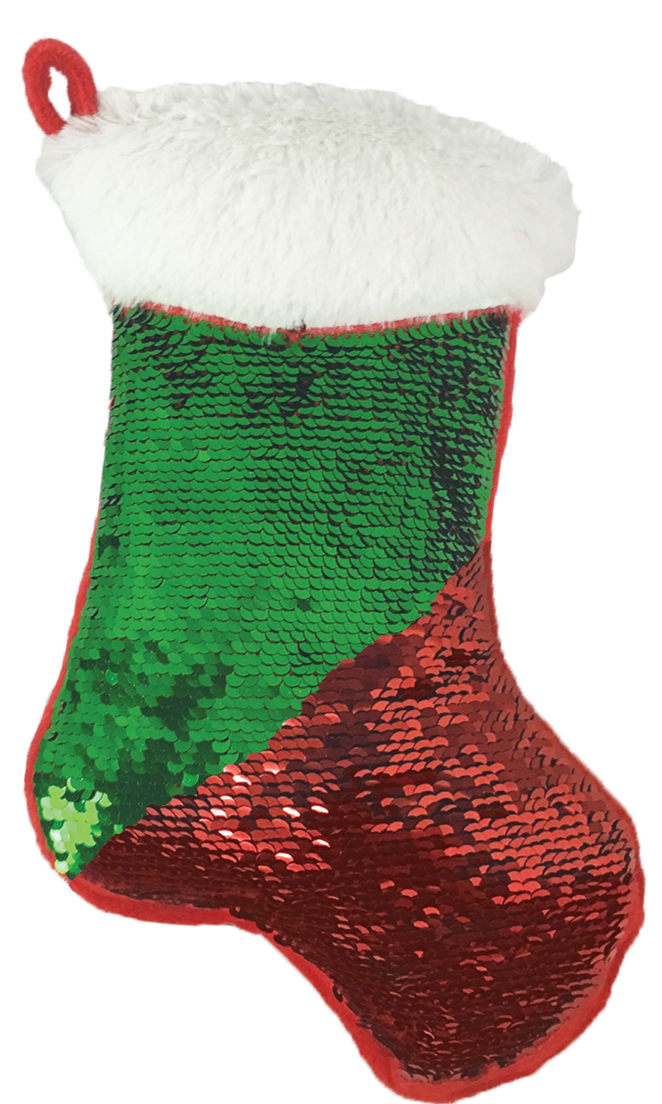 Picture of Mini Red and Green Stocking Reversible Sequin Pill