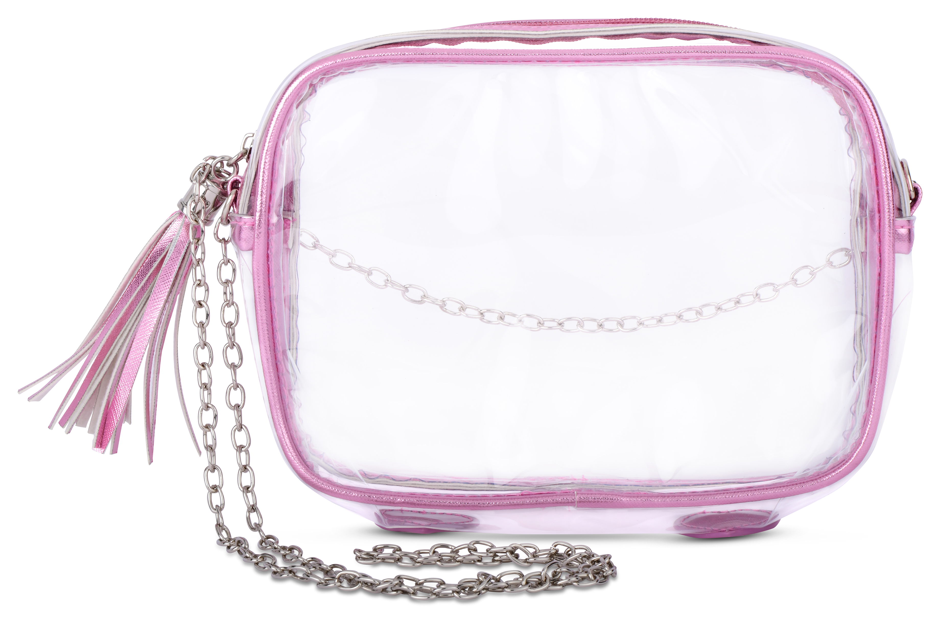 Picture of Pink Metallic Clear Crossbody