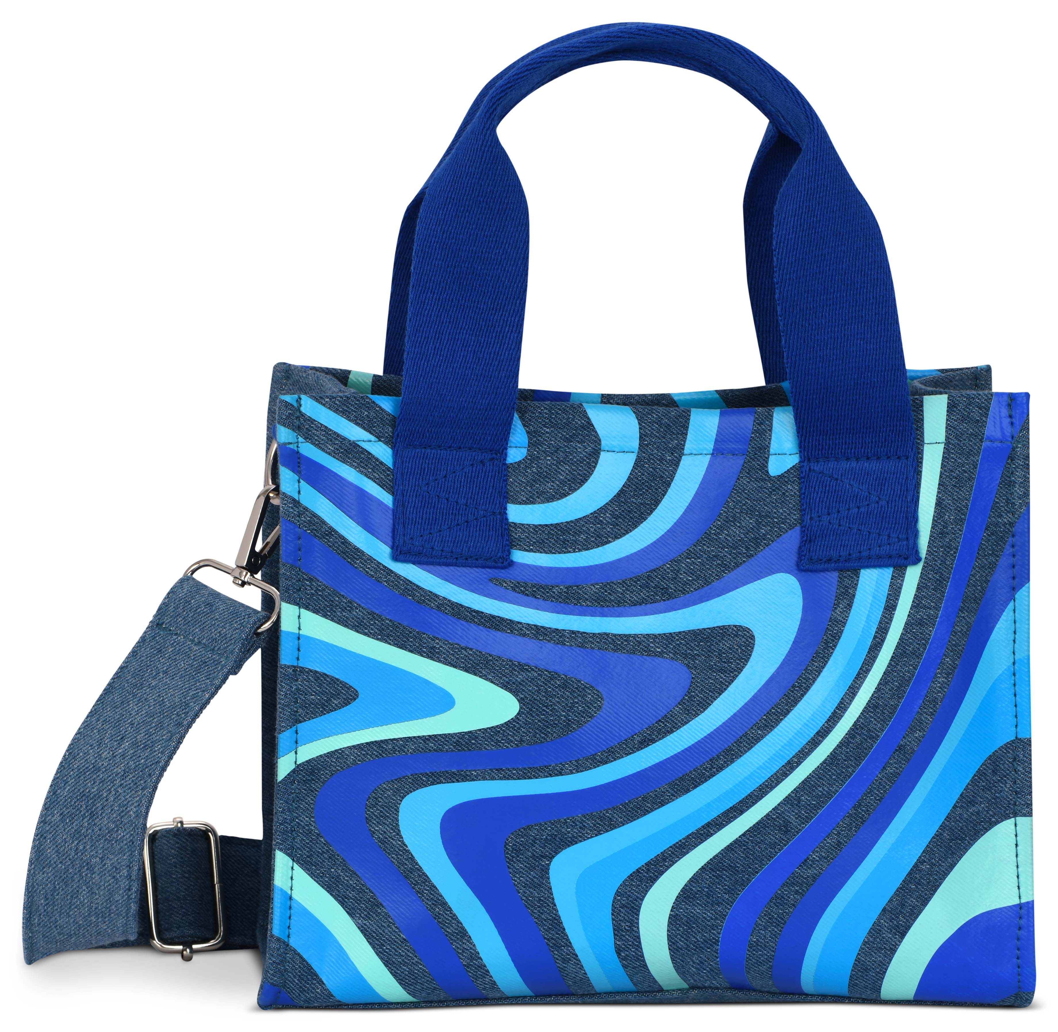 Picture of Blue Swirl Denim Crossbody Bag