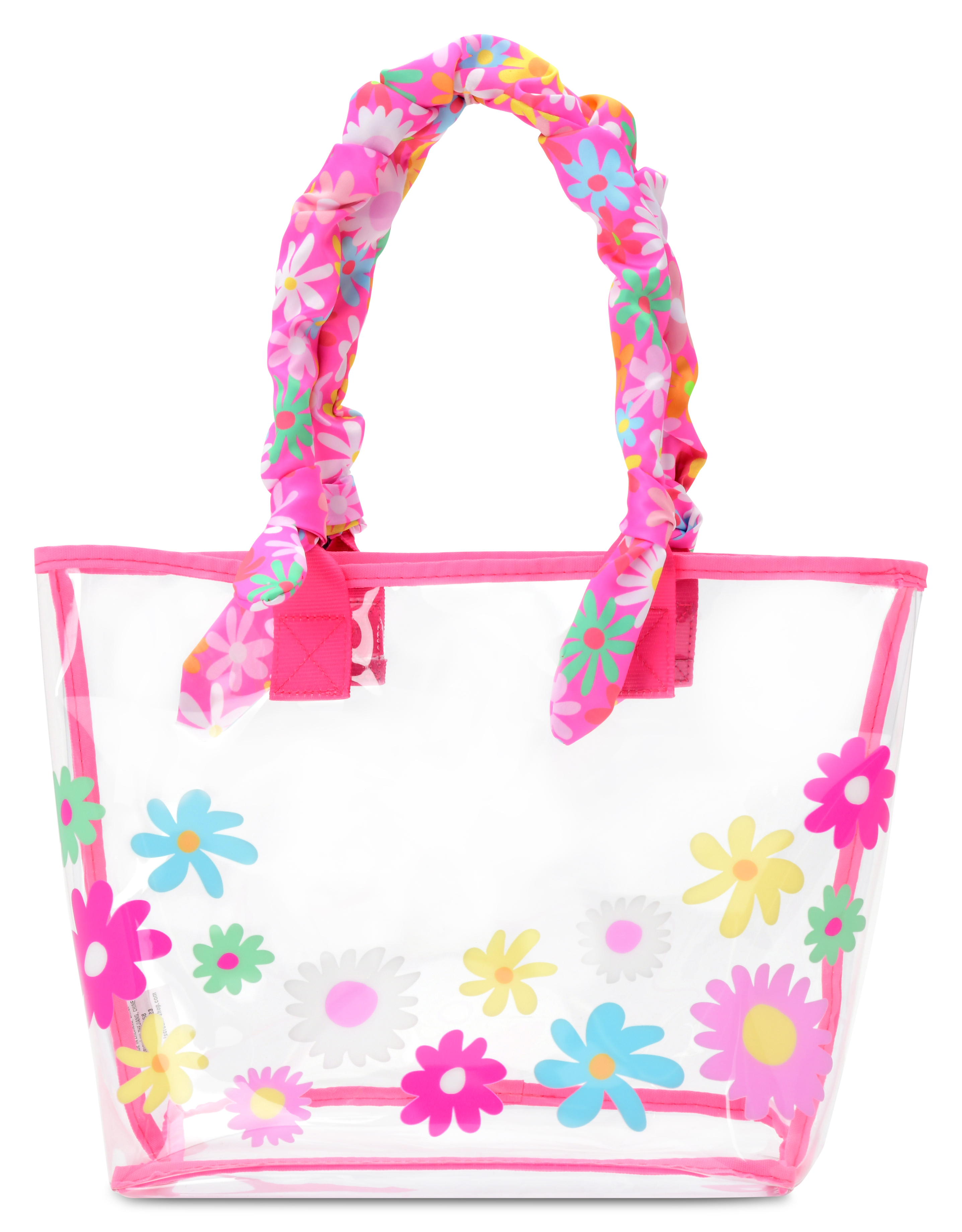 Picture of Puffy Flowers Clear Tote and Cosmetic Bag