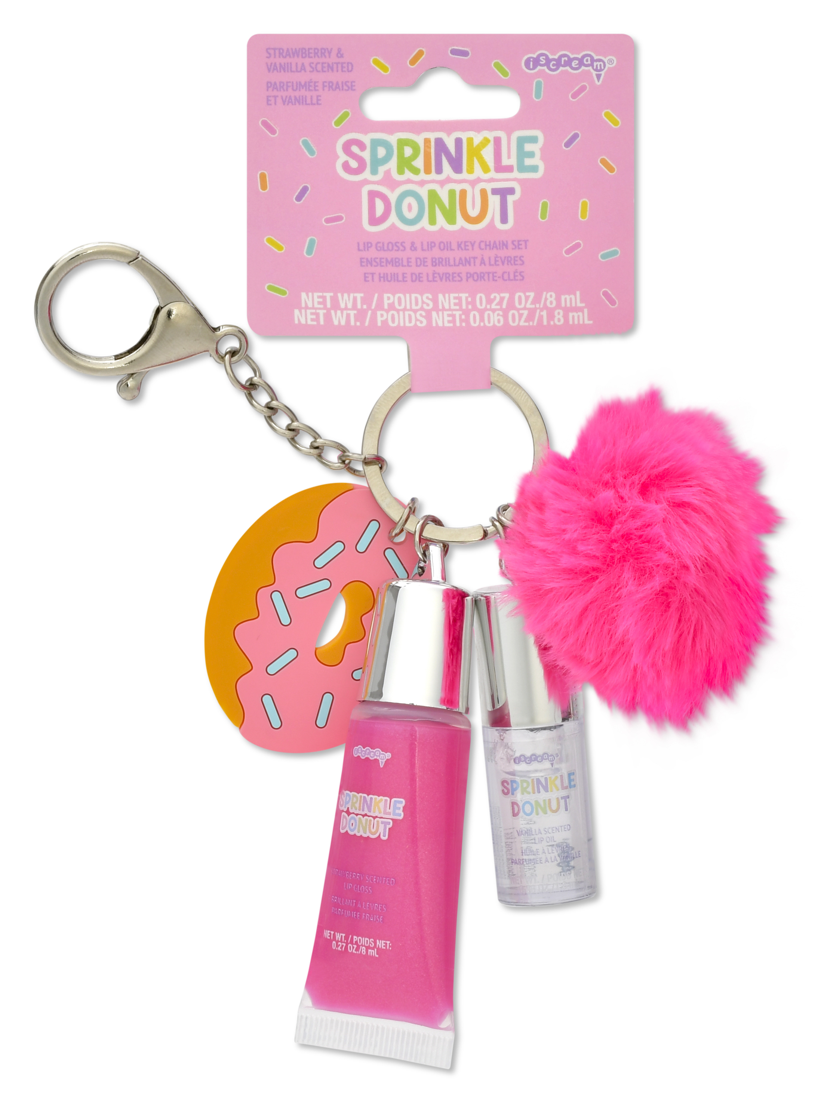 Picture of Donut Lip Gloss and Lip Oil Key Chain Set