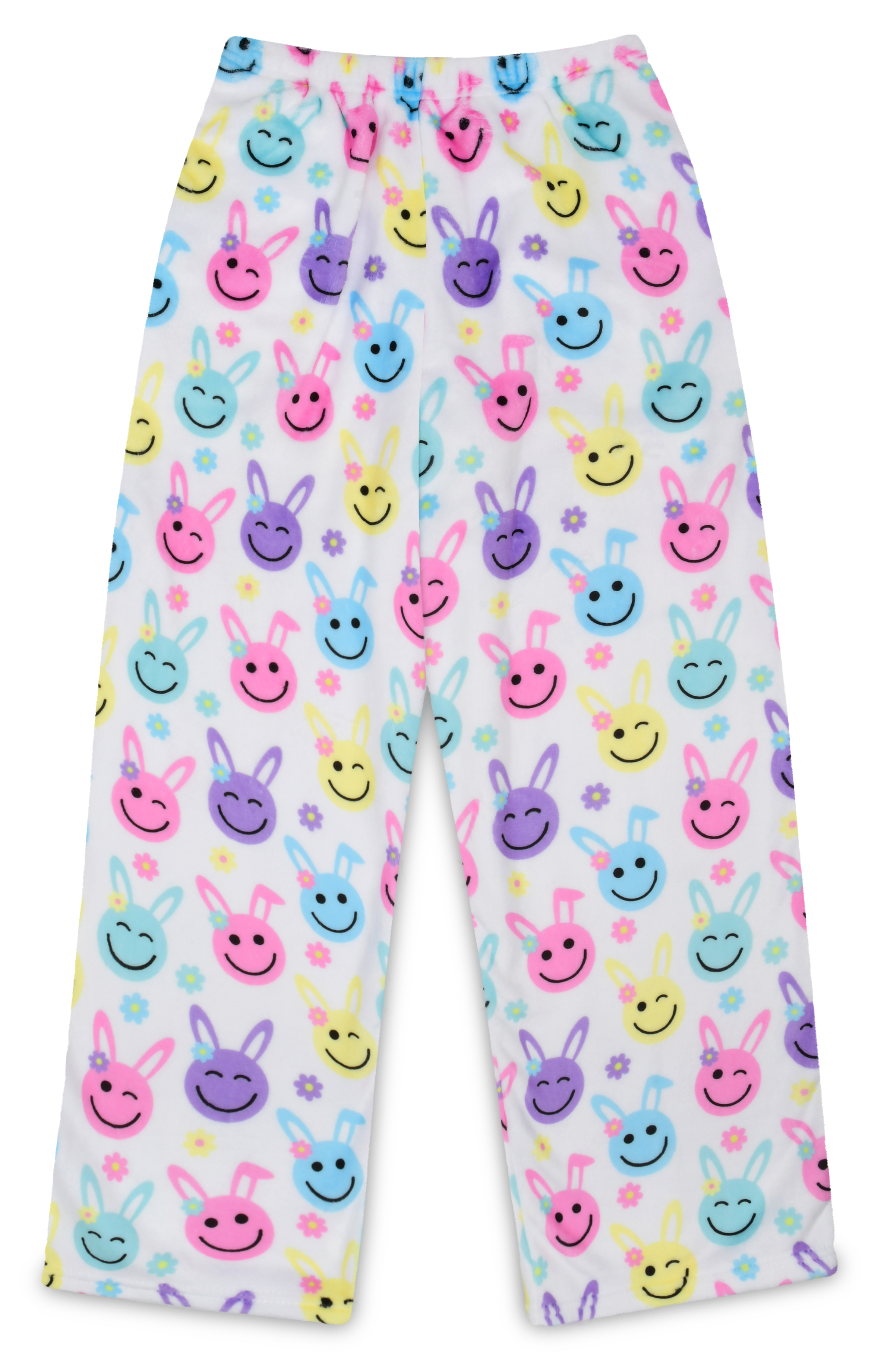 Picture of Happy Face Bunnies Plush Pants (Adult Small (4-6))