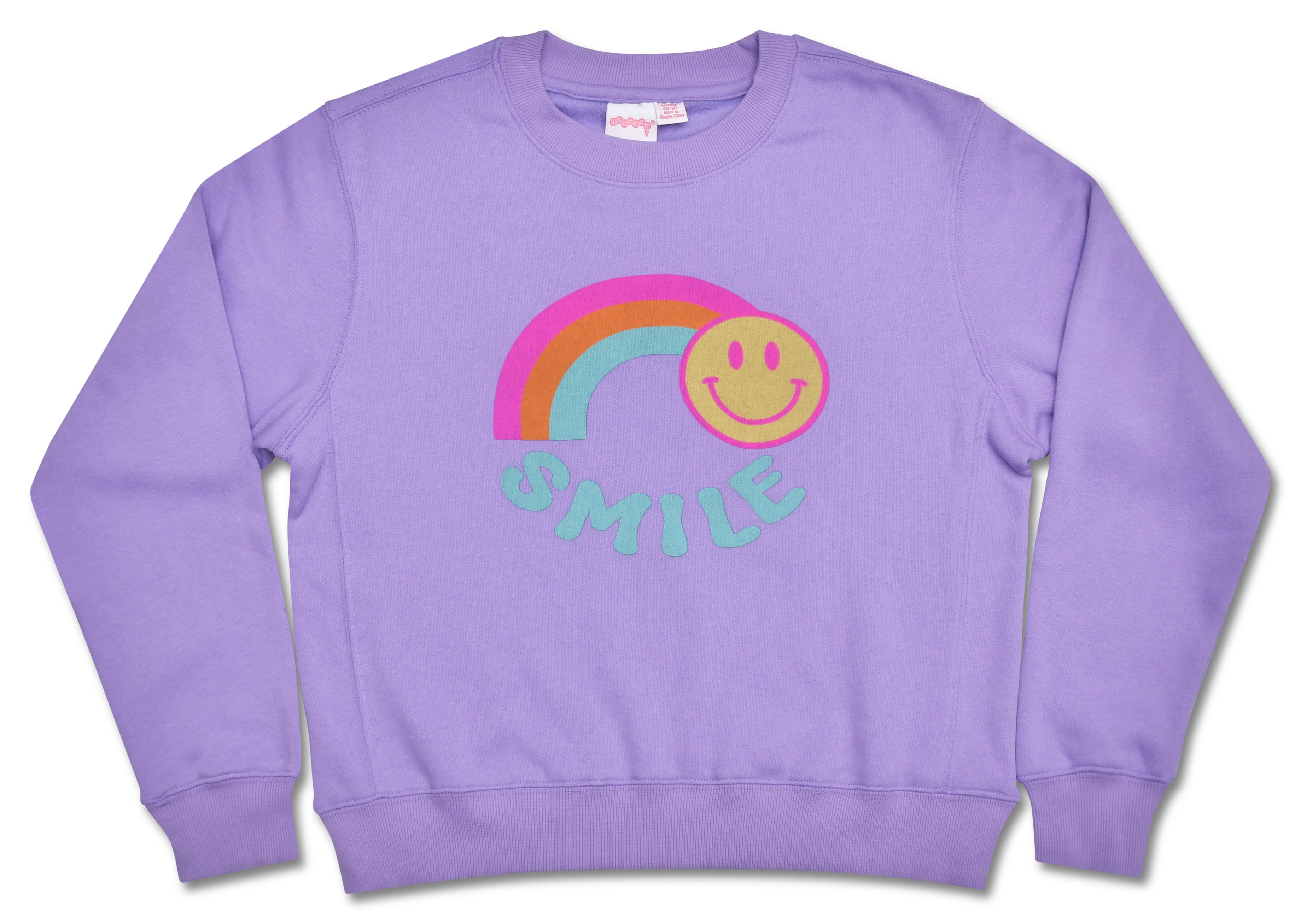 Picture of Rainbow Smile Vivid Violet Basic Crew Neck Sweatsh