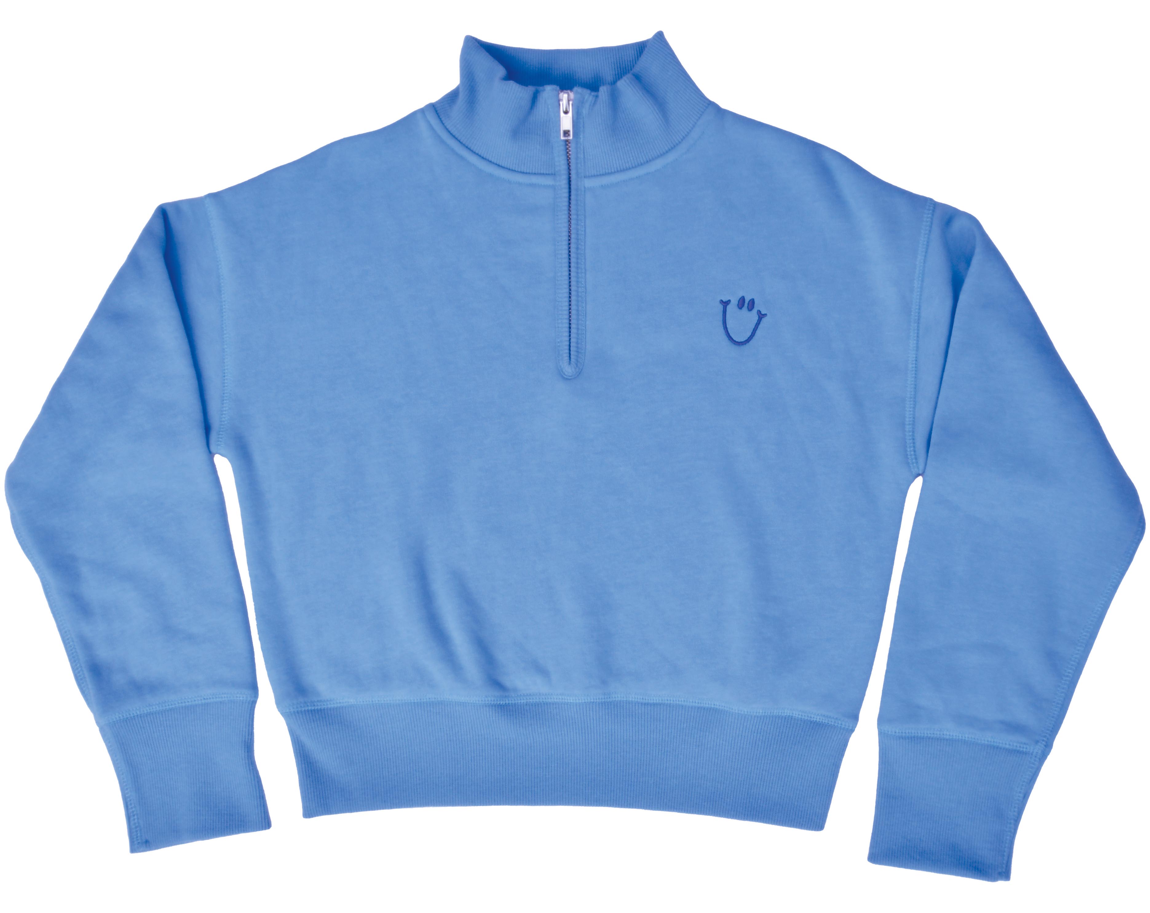 Picture of Happy Faces Bright Blue 1/4 Zip Sweatshirt (Youth 