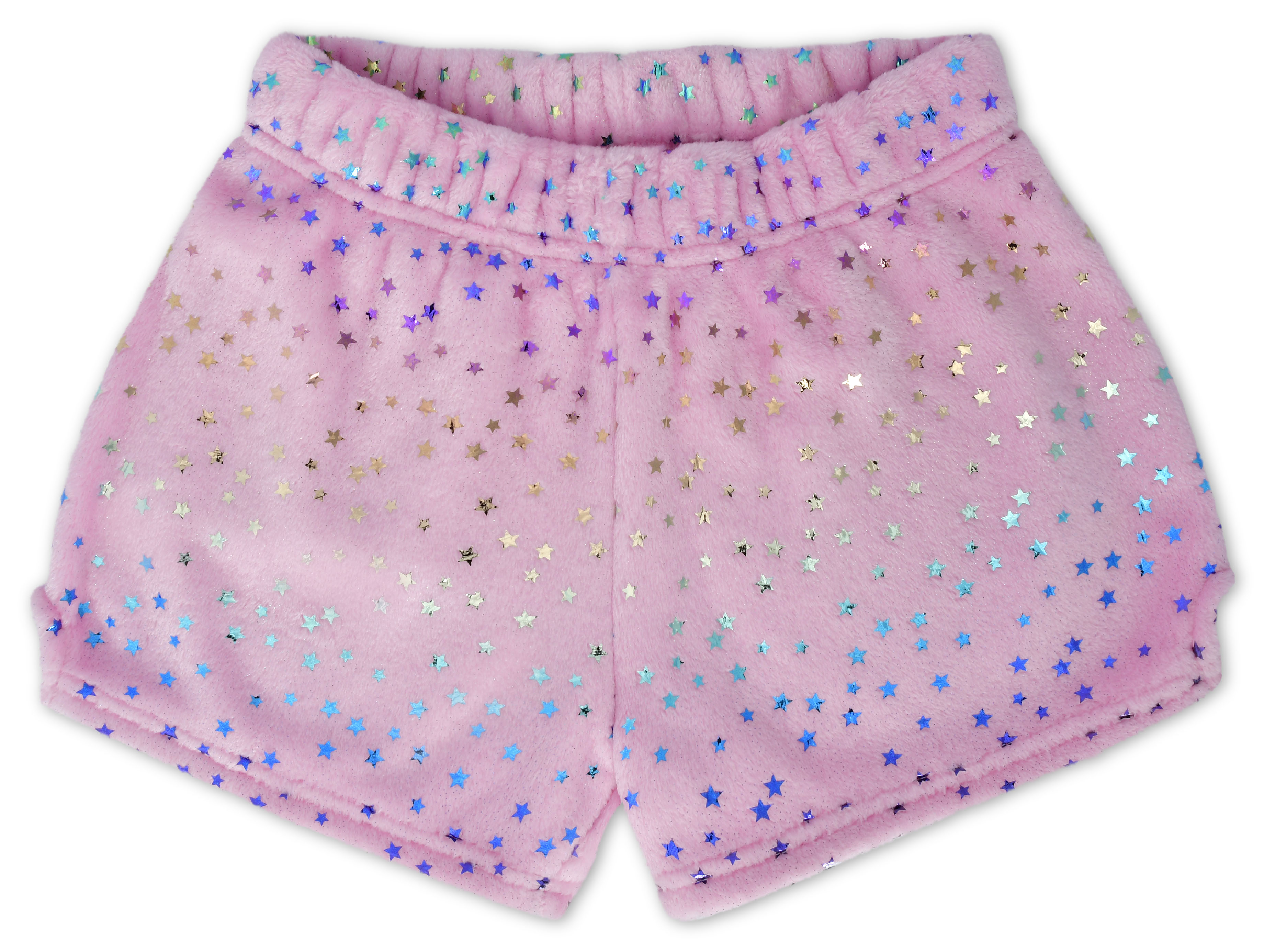 Picture of Pink Foil Stars Plush Shorts (Large -(14))