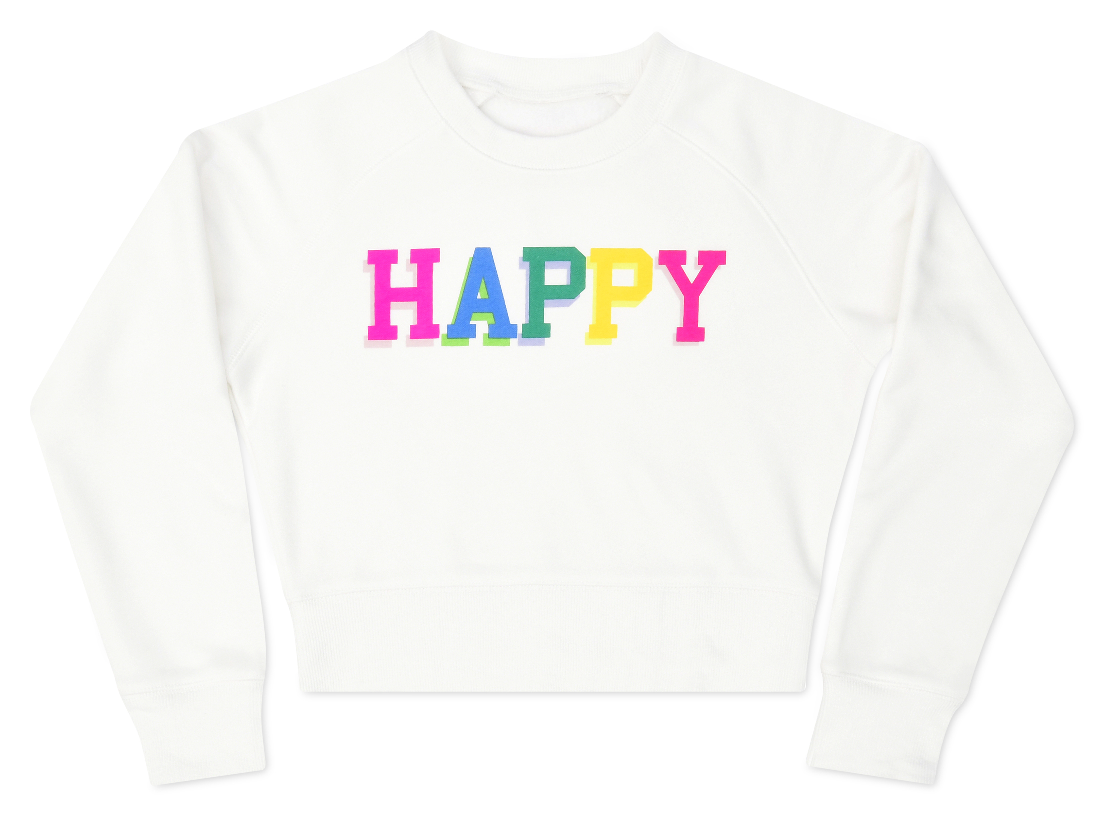 Picture of Happy White Basic Crew Neck Sweatshirt (Youth Larg