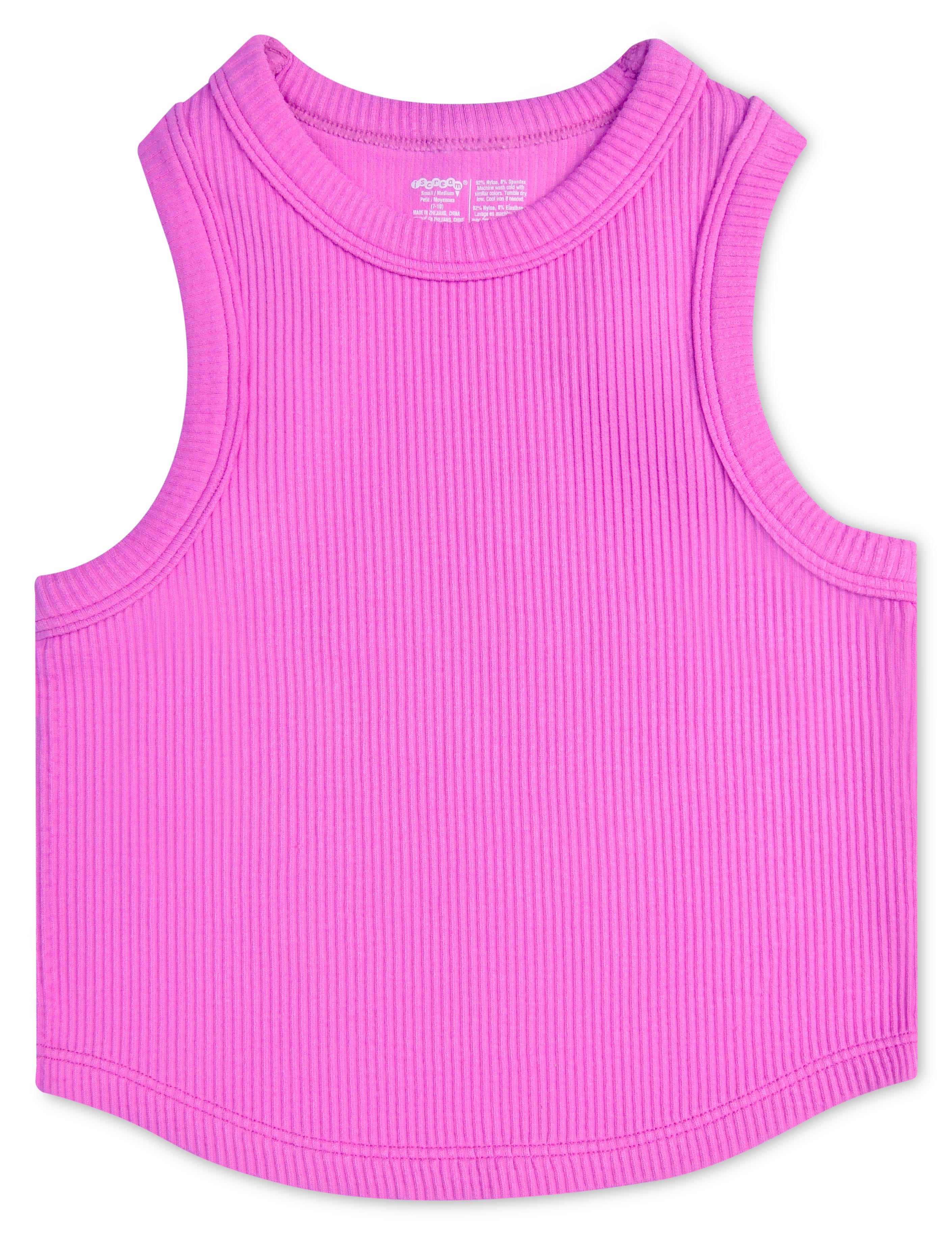 Picture of Pretty Pink Cropped Ribbed Racerback Tank Top (You