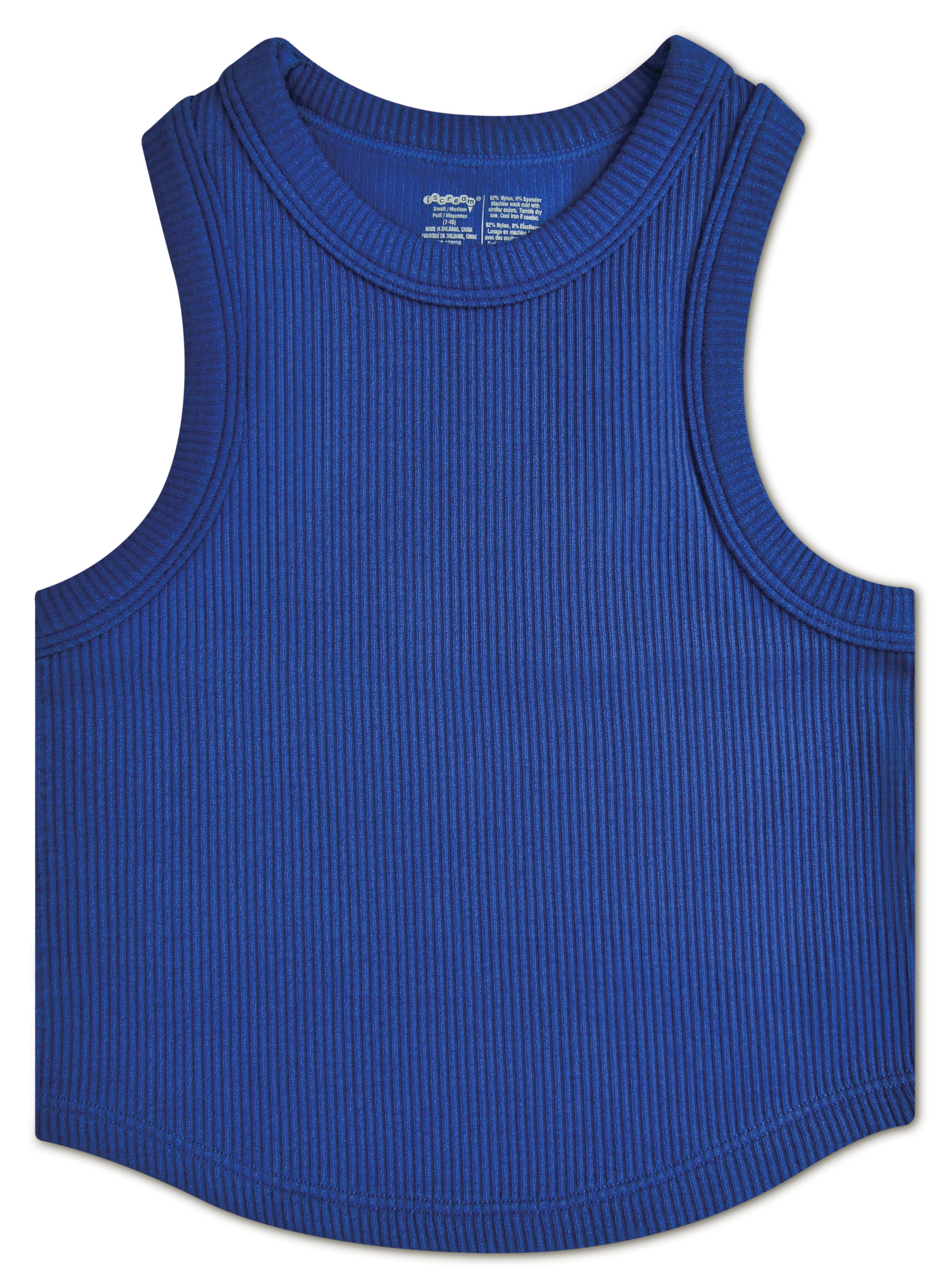 Picture of Midnight Cropped Ribbed Racerback Tank Top (Youth 