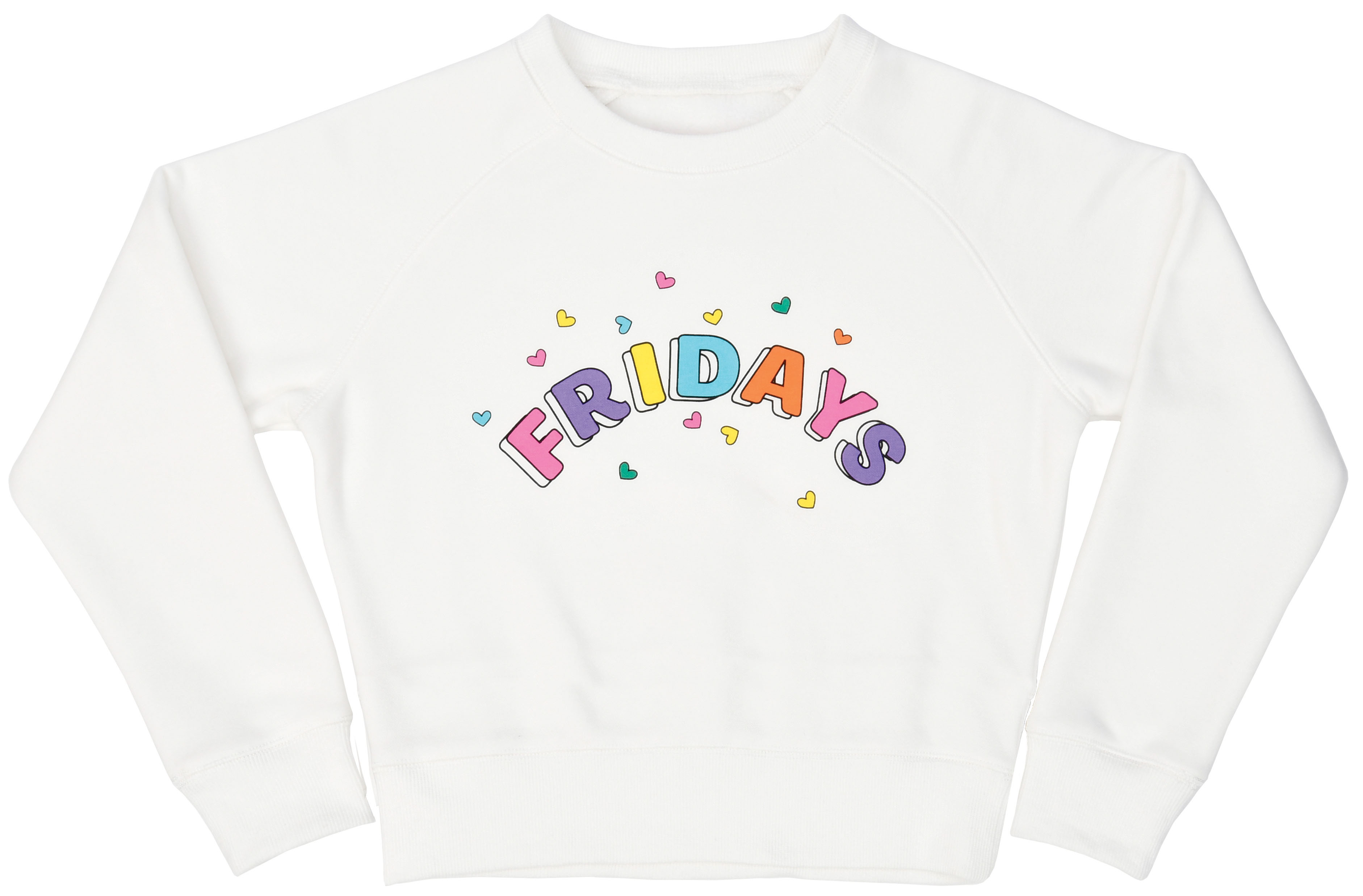 Picture of Friday's White Basic Crew Neck Sweatshirt (Youth S