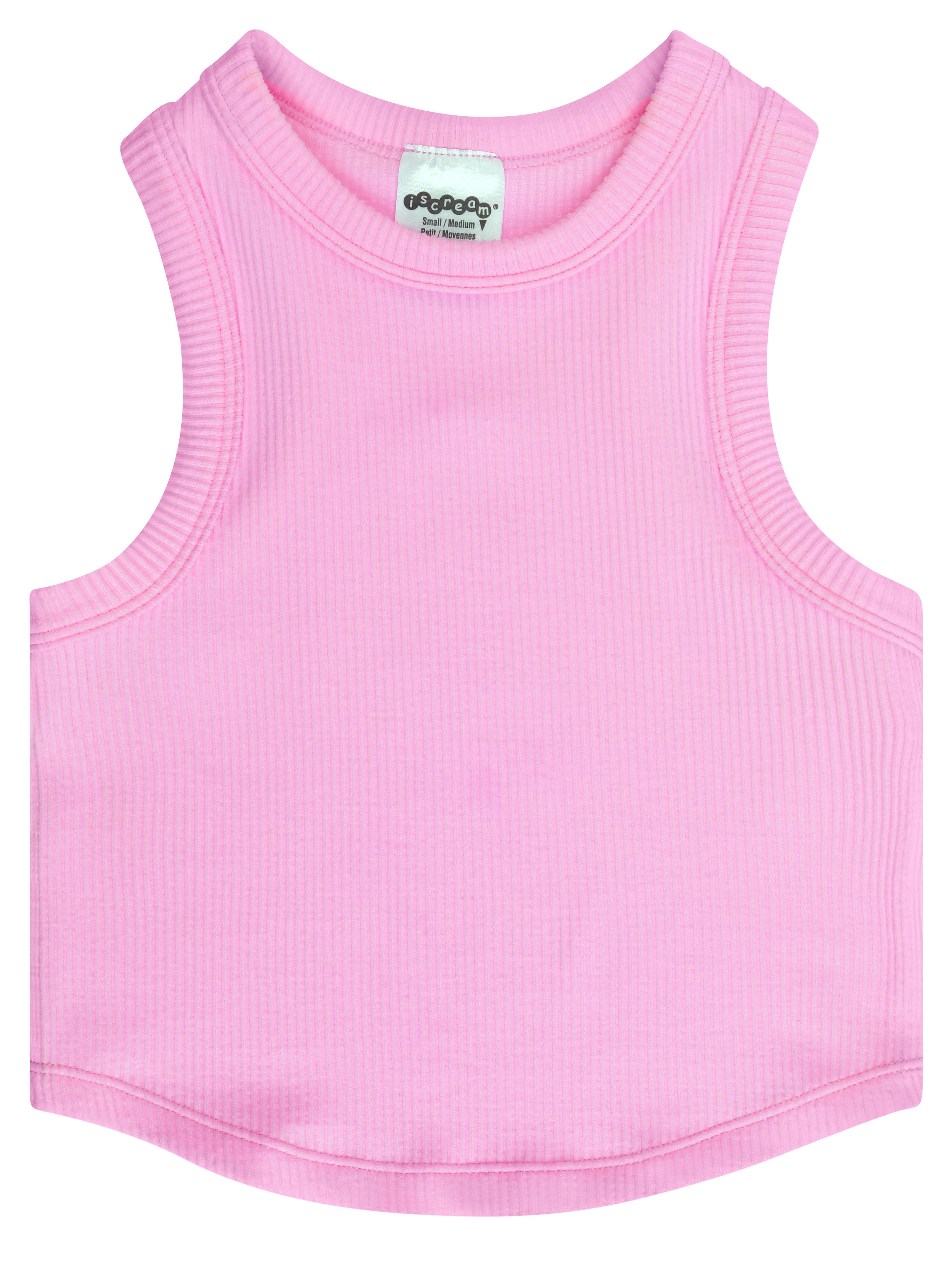 Picture of Rose Cropped Ribbed Racerback Tank Top (Youth Medi