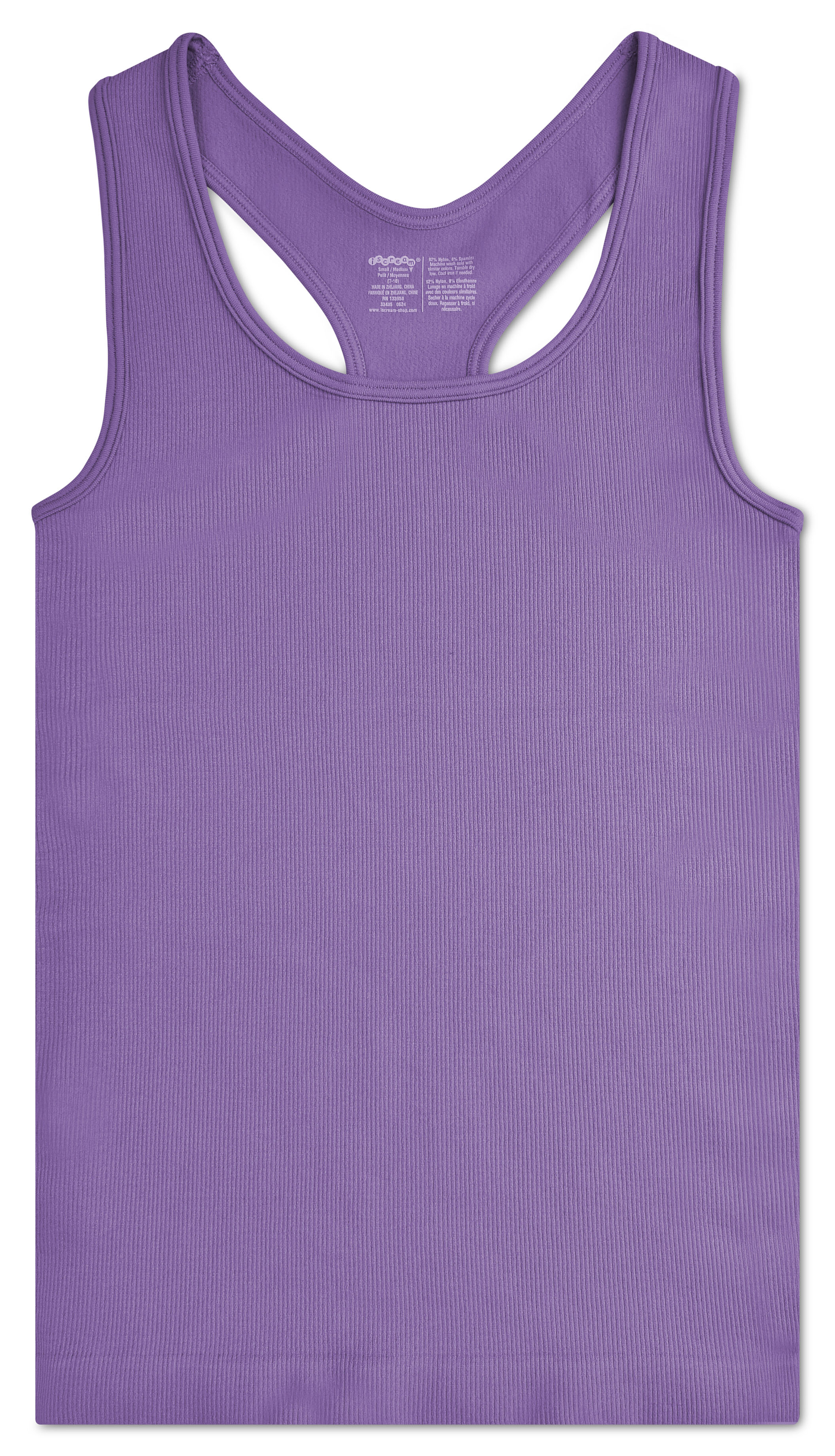 Picture of Vivid Violet Ribbed Racerback Tank Top (Youth Medi