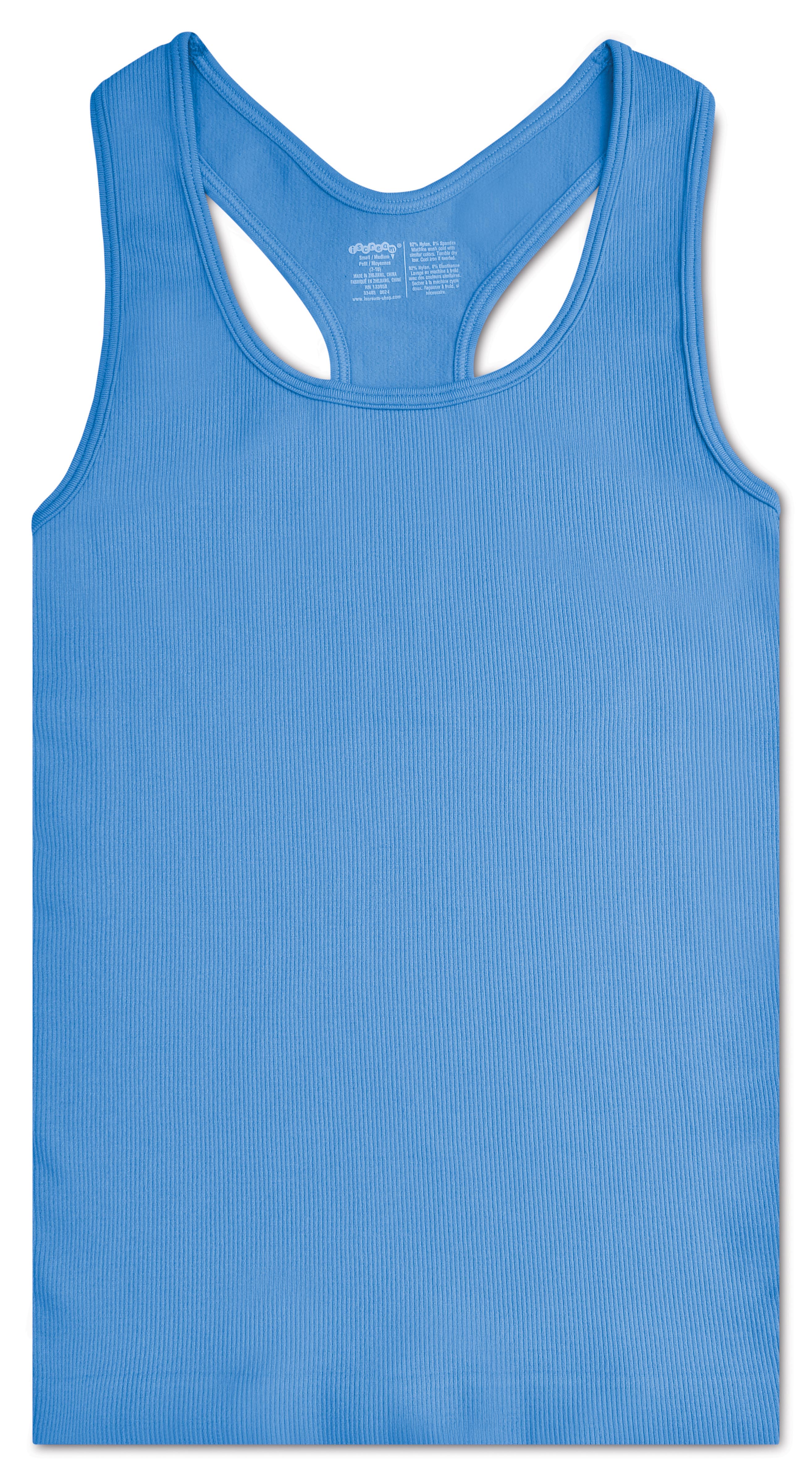 Picture of Bright Blue Ribbed Racerback Tank Top (Youth Small