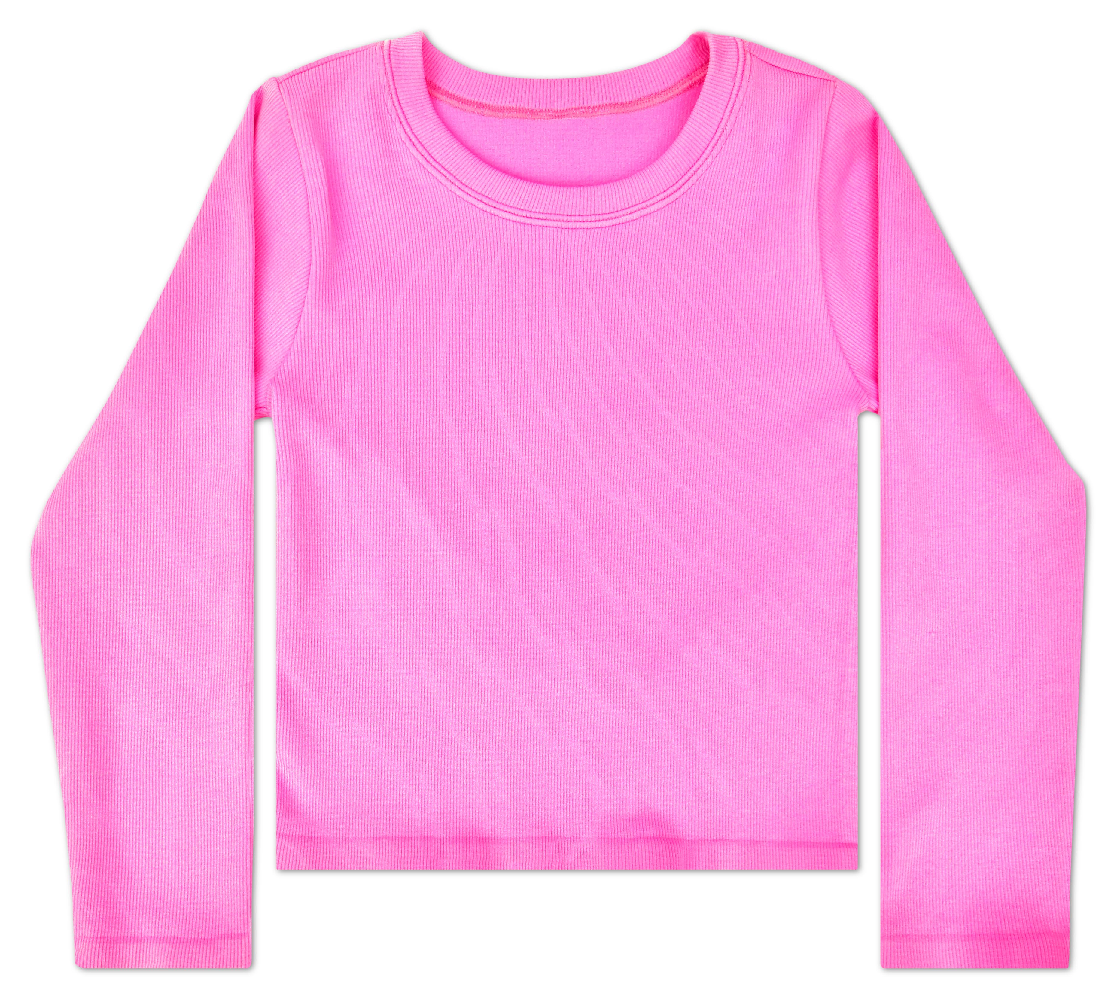 Picture of Pretty Pink Ribbed Long Sleeve Shirt (Youth Small/
