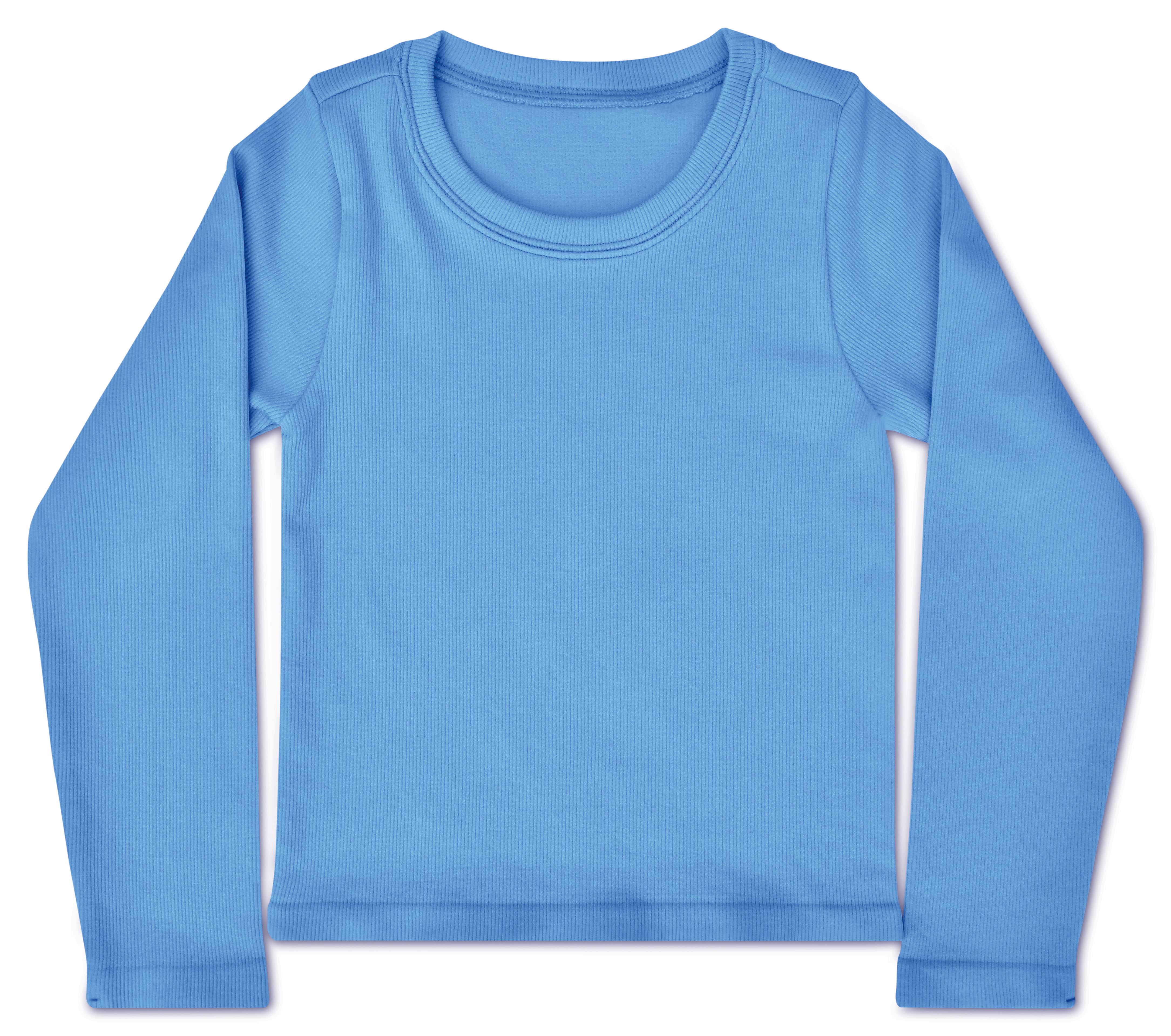 Picture of Bright Blue Ribbed Long Sleeve Shirt (Youth Medium