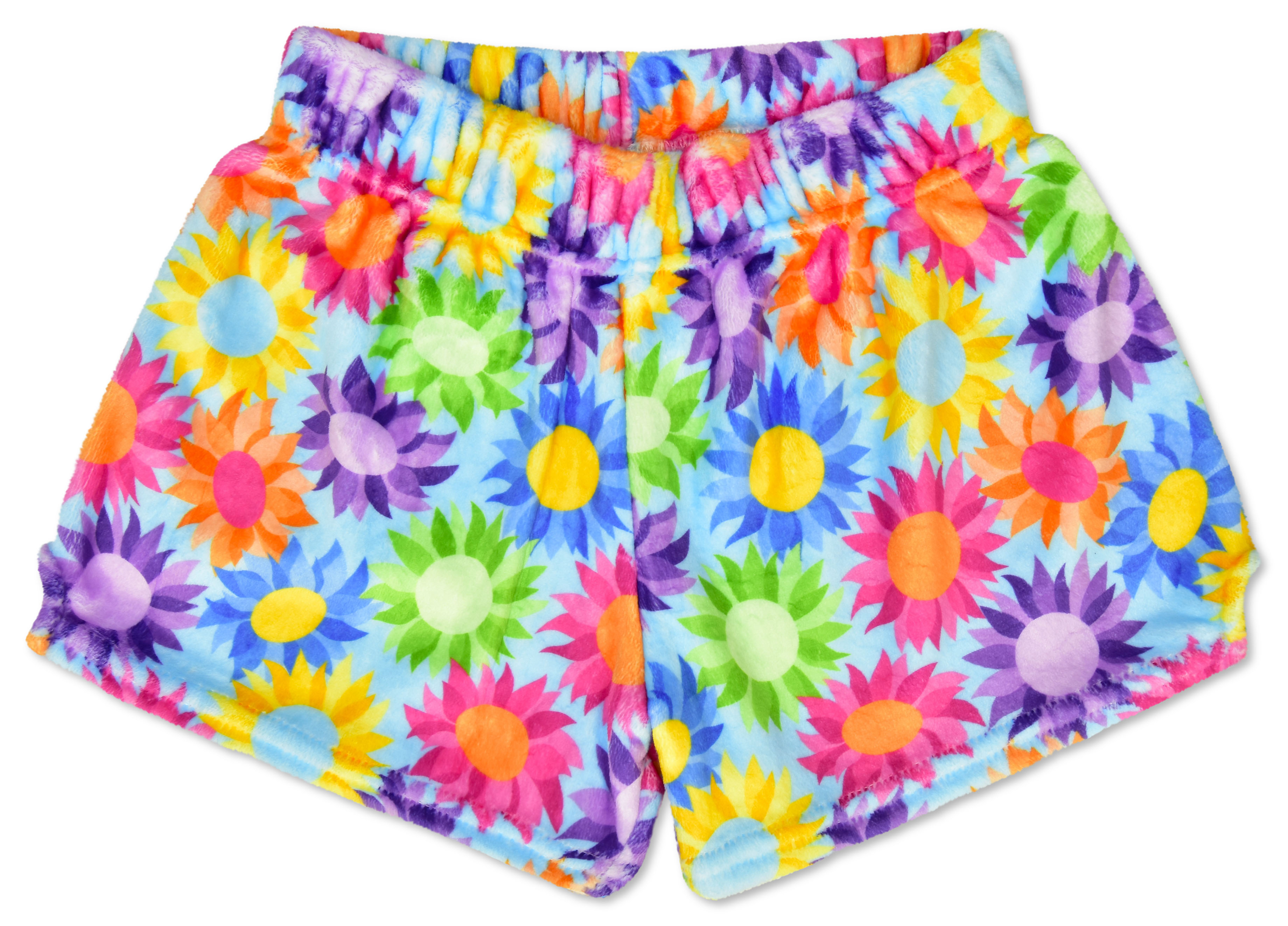 Picture of Colorful Sunflowers Plush Shorts (Large -(14))