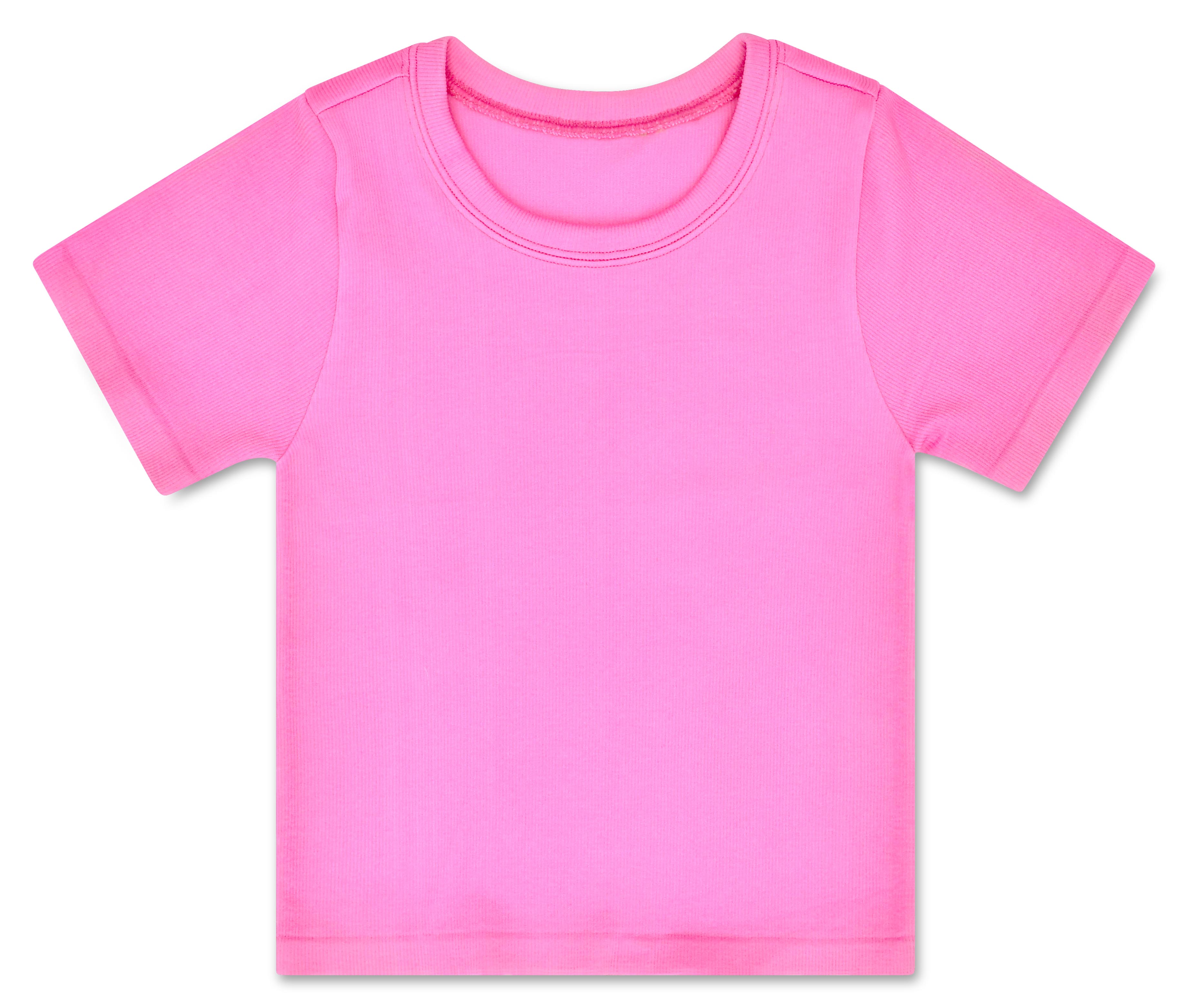 Picture of Pretty Pink Ribbed Short Sleeve Shirt (Youth Small