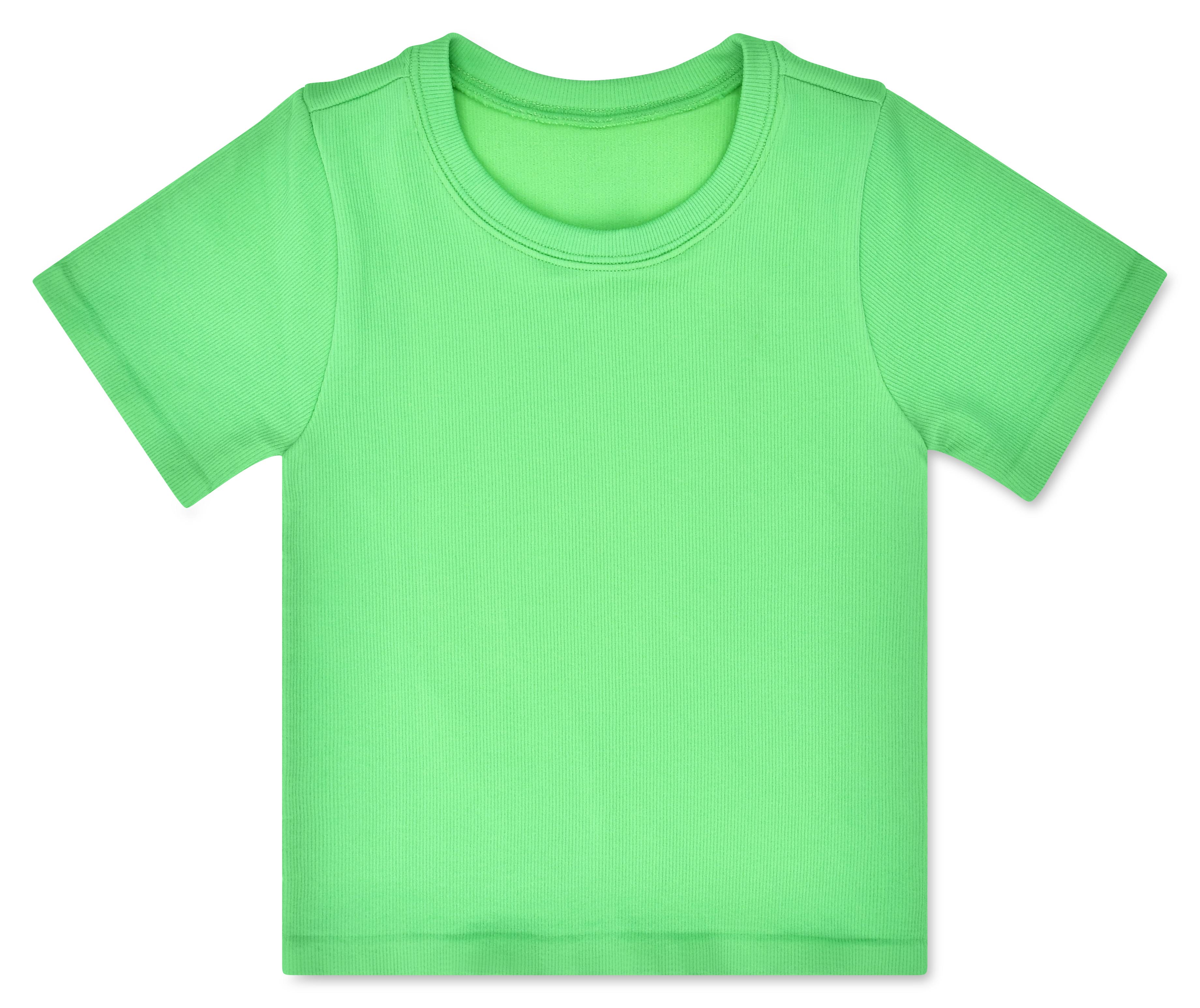 Picture of Glam Green Ribbed Short Sleeve Shirt (Youth Small/