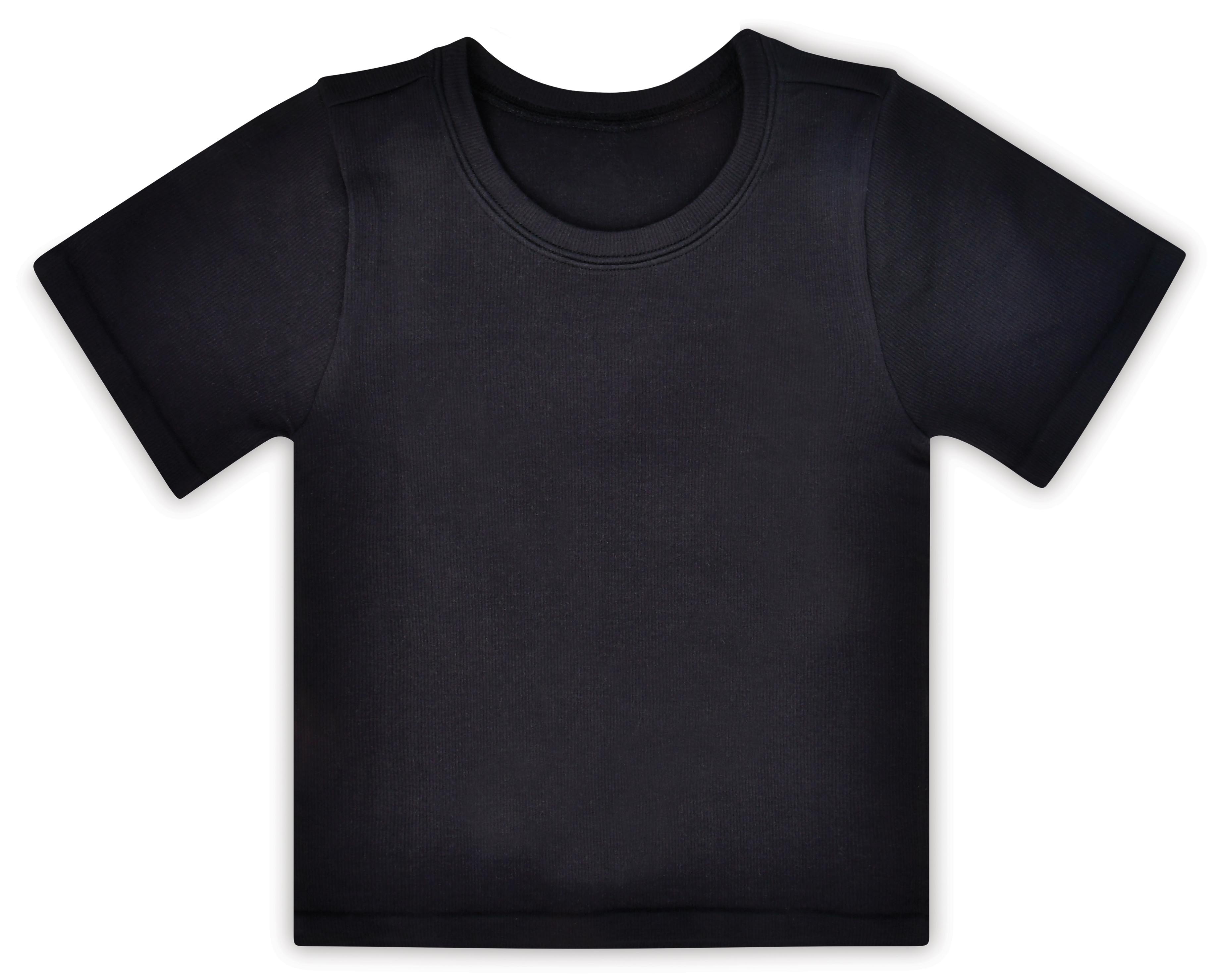Picture of Black Ribbed Short Sleeve Shirt (Youth Medium/Larg