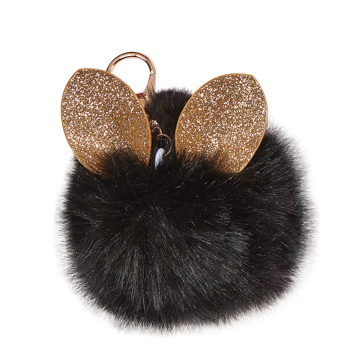 Picture of Glitter Ears Furry Pom-Pom Clip Black