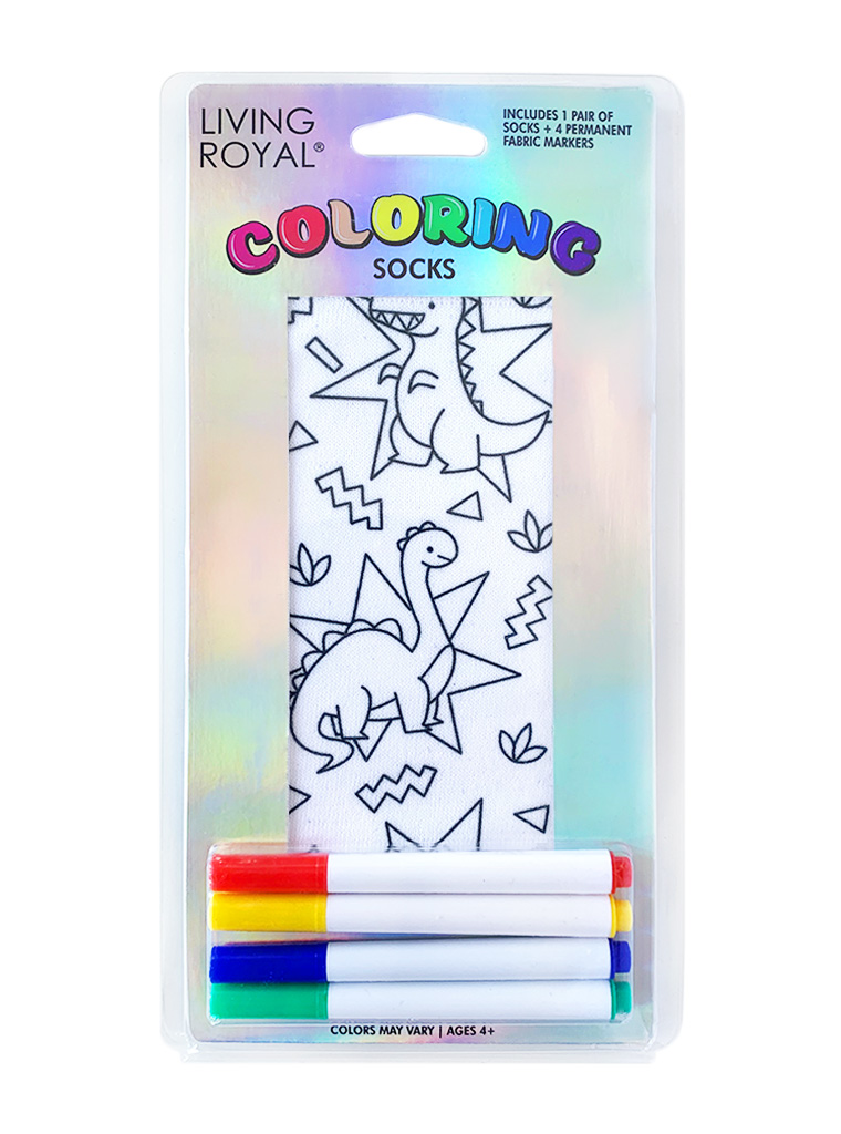 Picture of Dino Daze Coloring Socks
