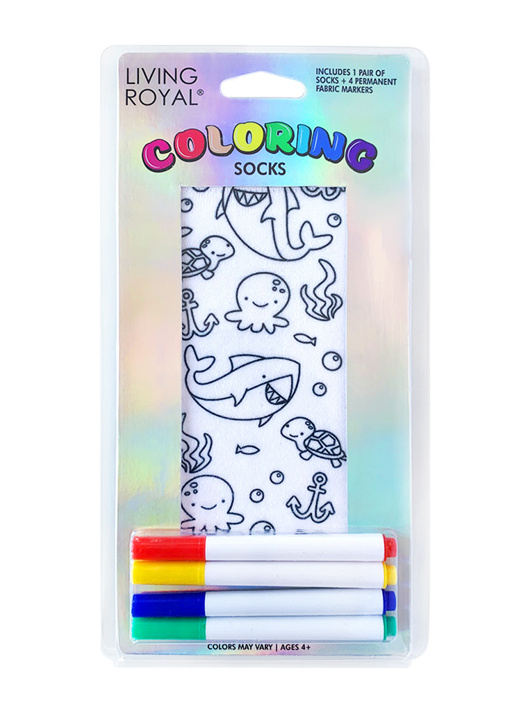 Picture of Ocean Pals Coloring Socks