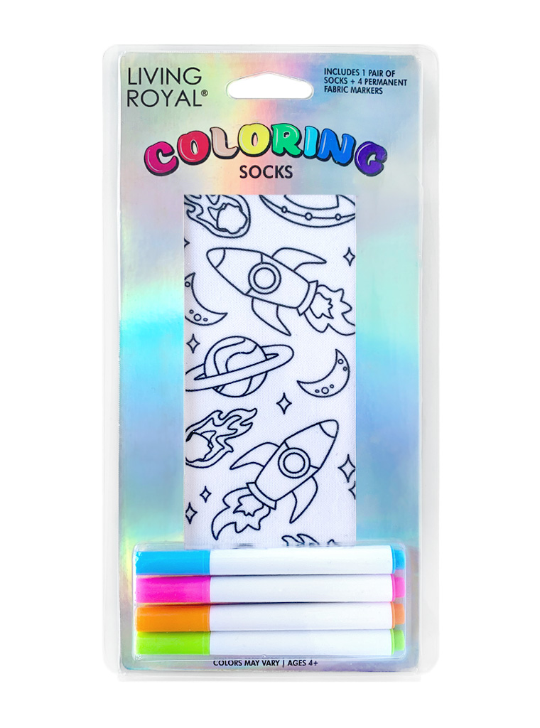 Picture of Space Adventure Coloring Socks