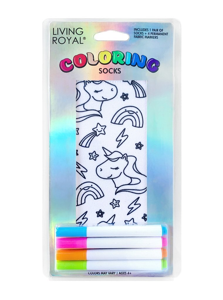 Picture of Unicorn Galaxy Coloring Socks