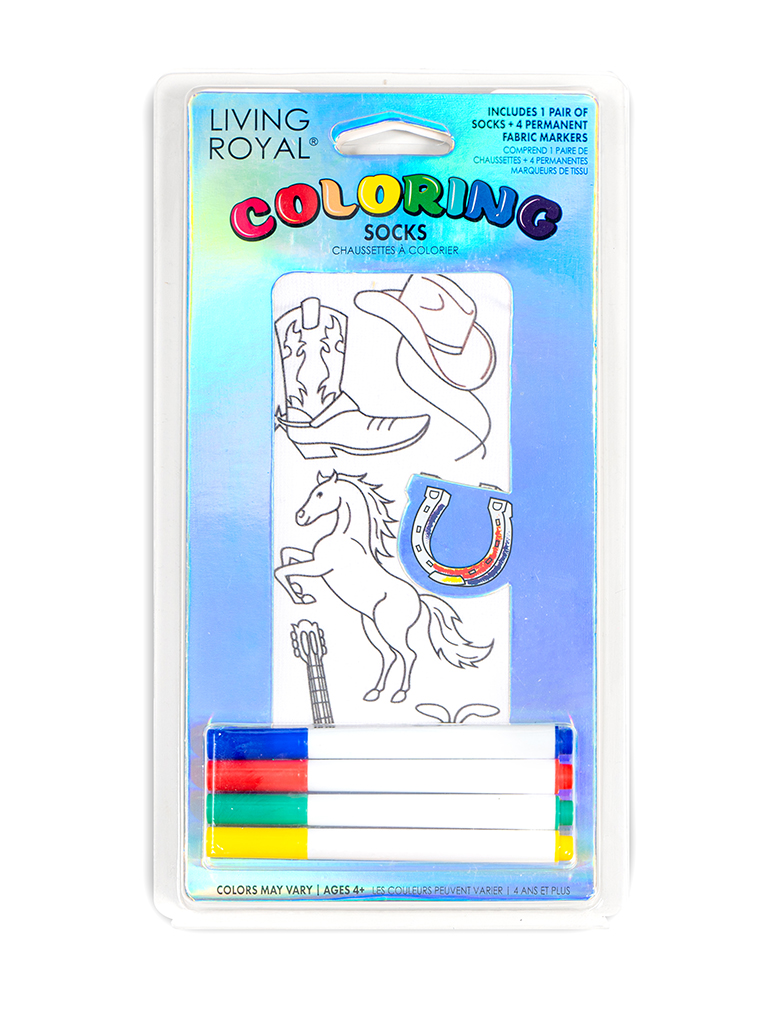 Picture of Cowboy Coloring Socks