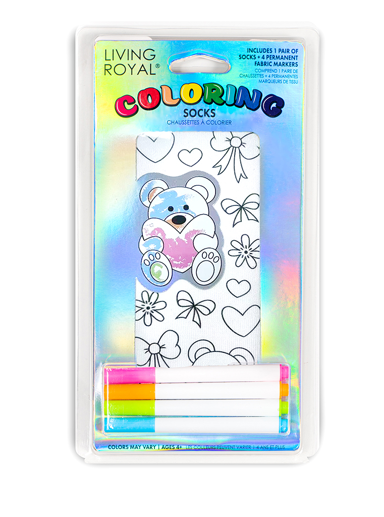 Picture of Teddy Love Coloring Socks