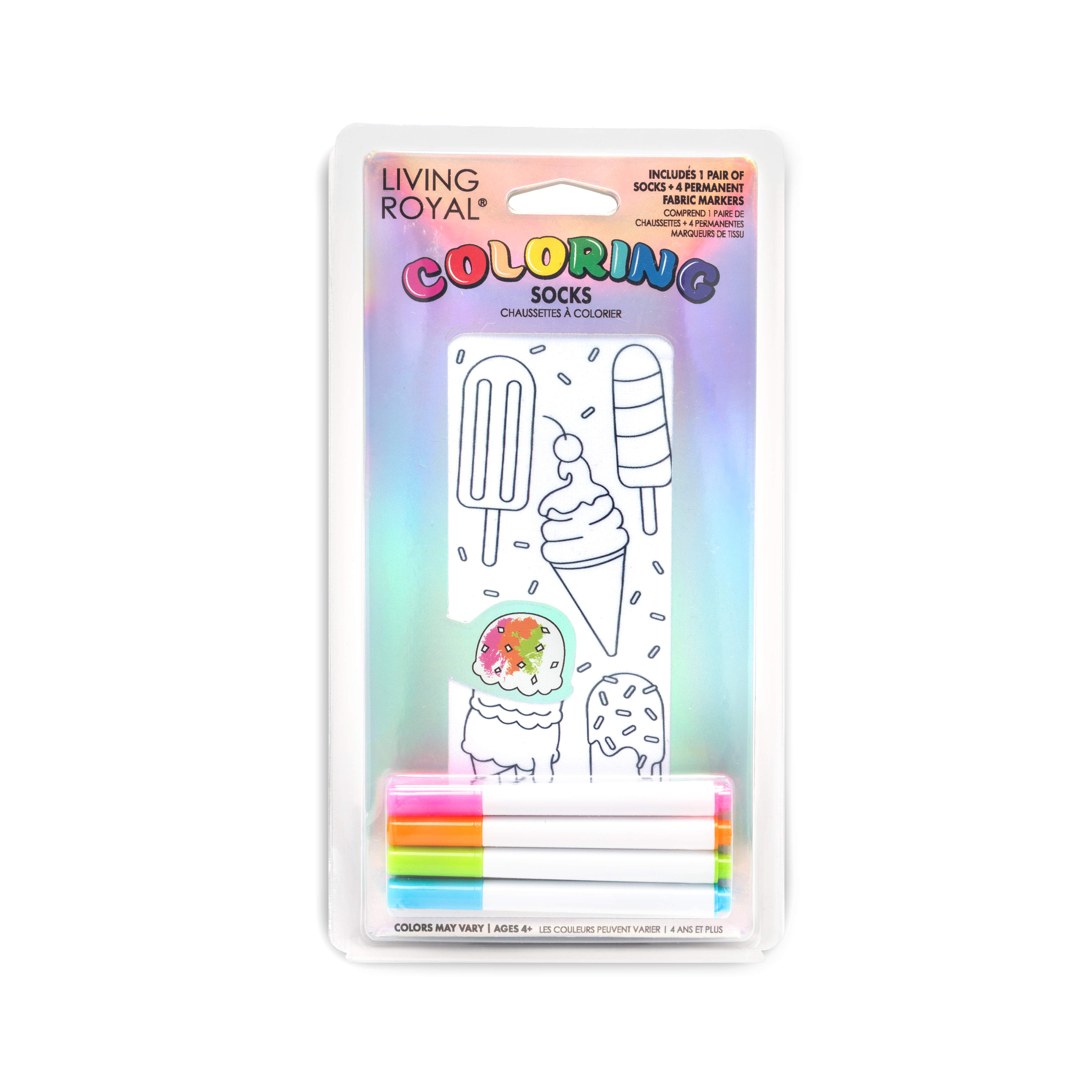 Picture of Ice Cream Coloring Socks