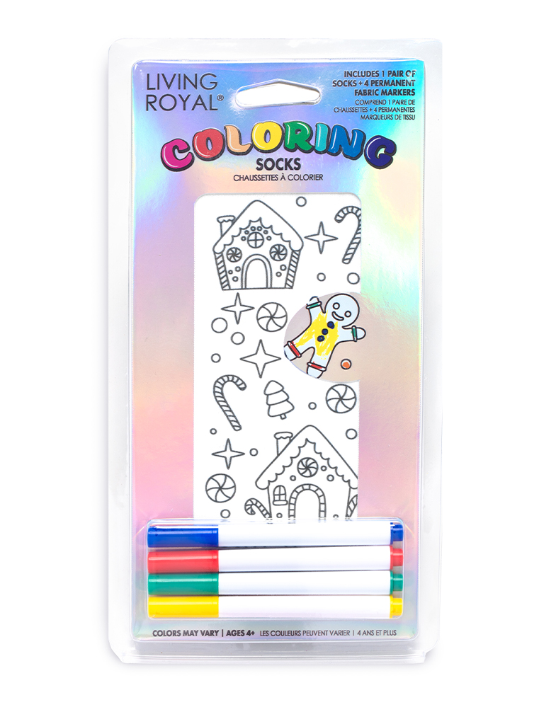 Picture of Gingerbread House Coloring Socks