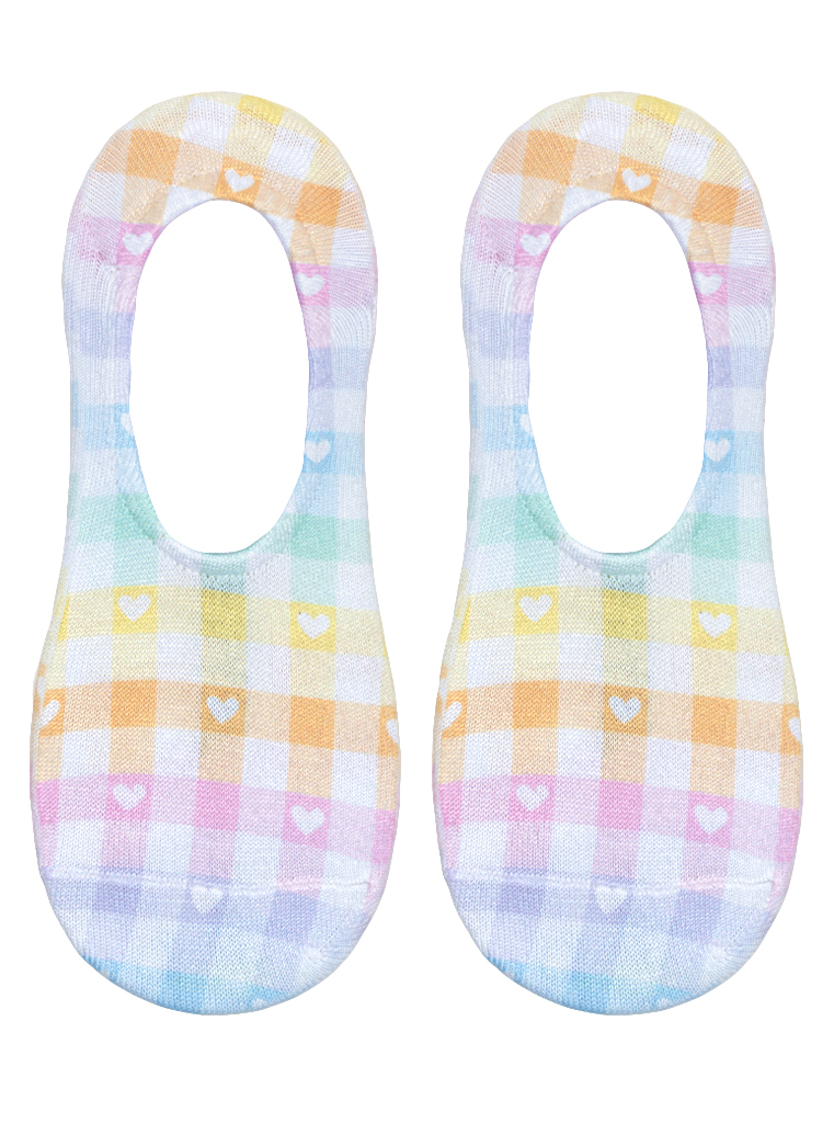 Picture of Heart Plaid Liner Socks