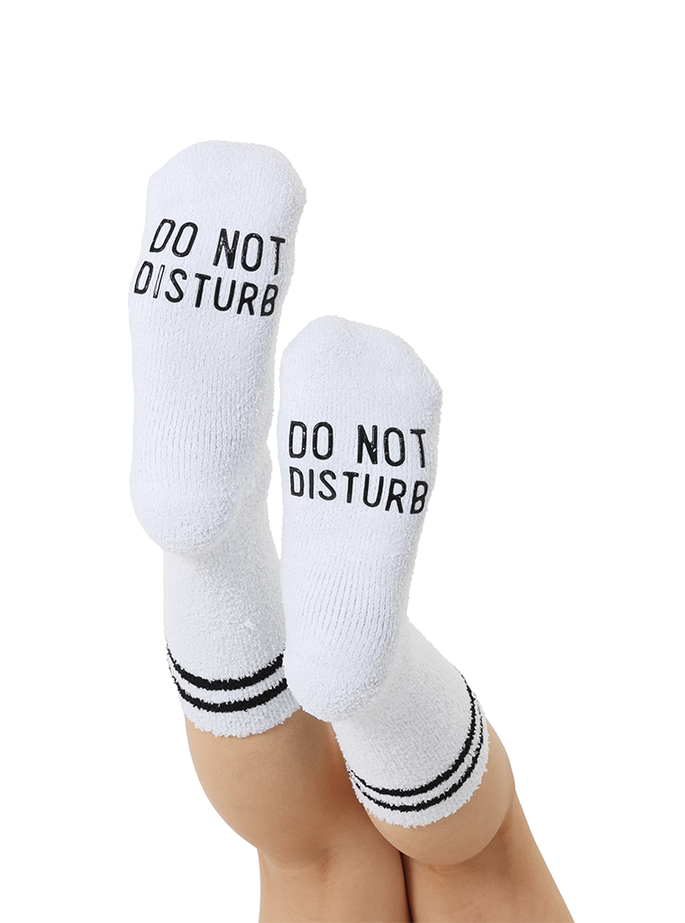 Picture of Do Not Disturb Fuzzy Crew Socks