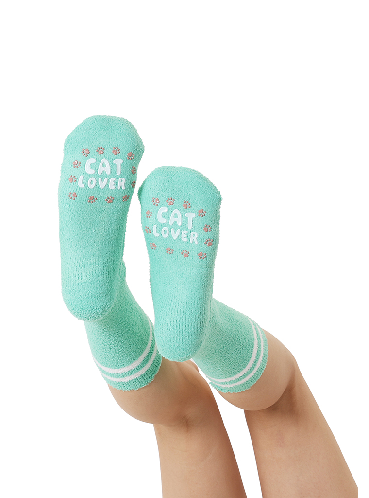 Picture of Cat Lover Fuzzy Crew Socks