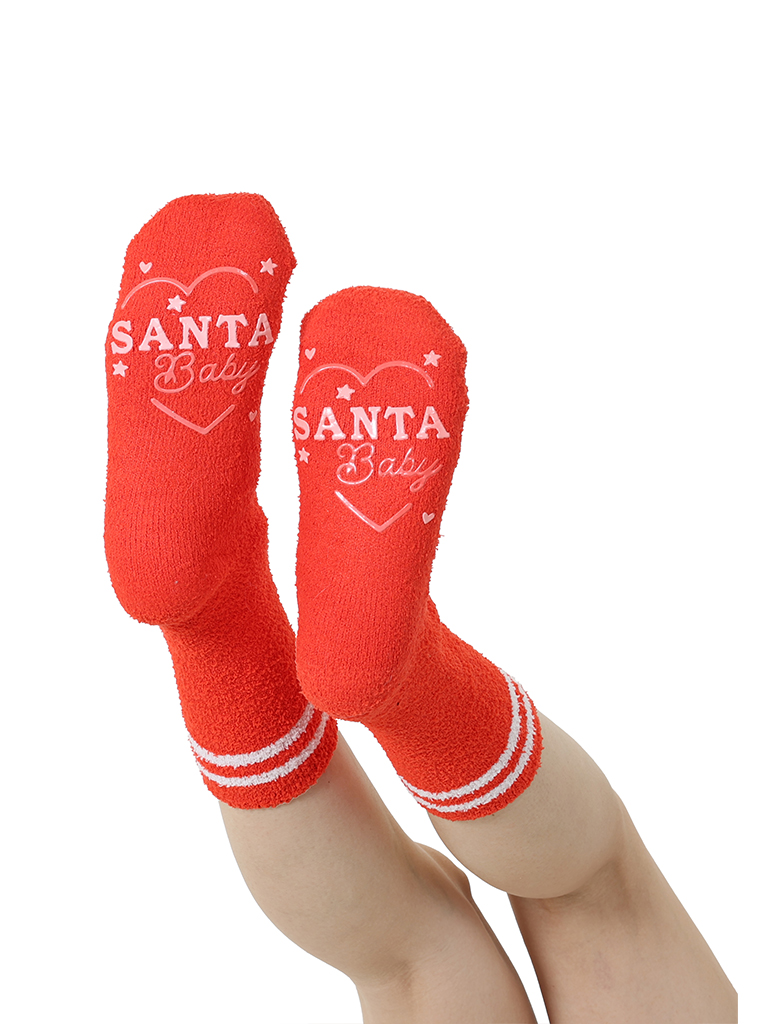Picture of Santa Baby Fuzzy Crew Socks