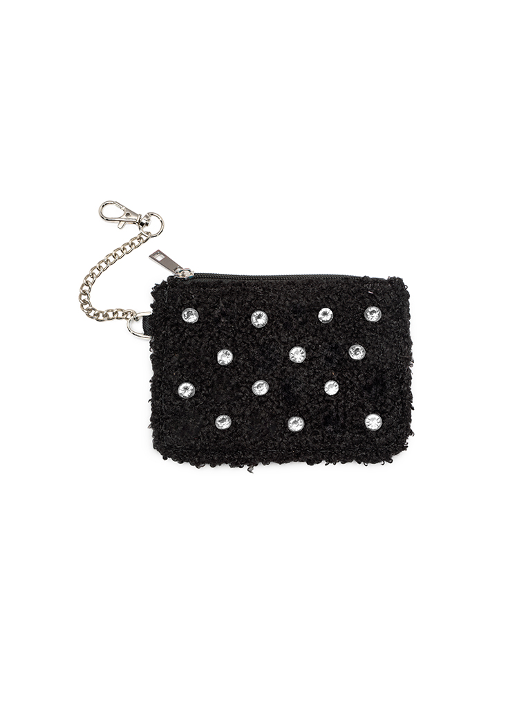 Picture of Black Crystal Key Chain Pouch