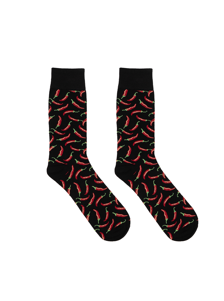 Picture of Chili Peppers Mens Bamboo Crew Socks