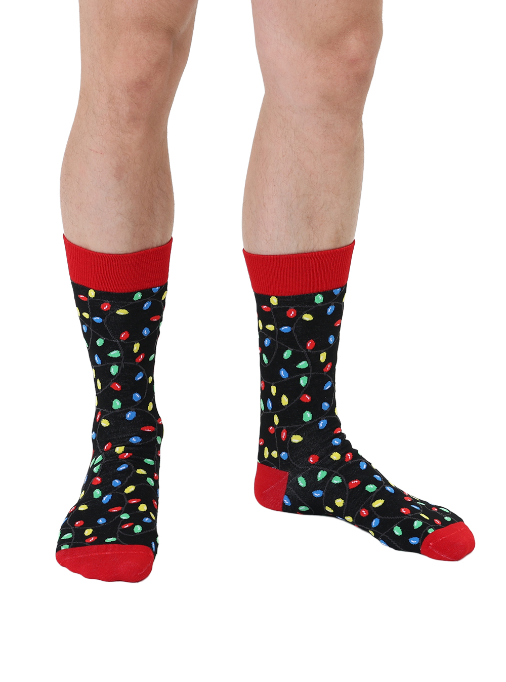 Picture of Holiday Lights Mens Bamboo Crew Socks