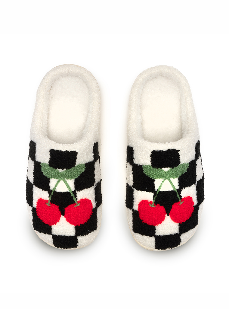 Picture of Checker Cherries Slippers Medium/ Large