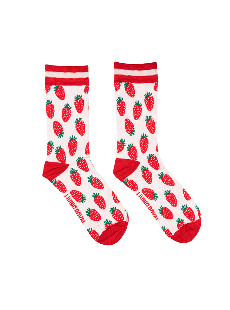 Picture of Strawberry Womens Bamboo Crew Socks