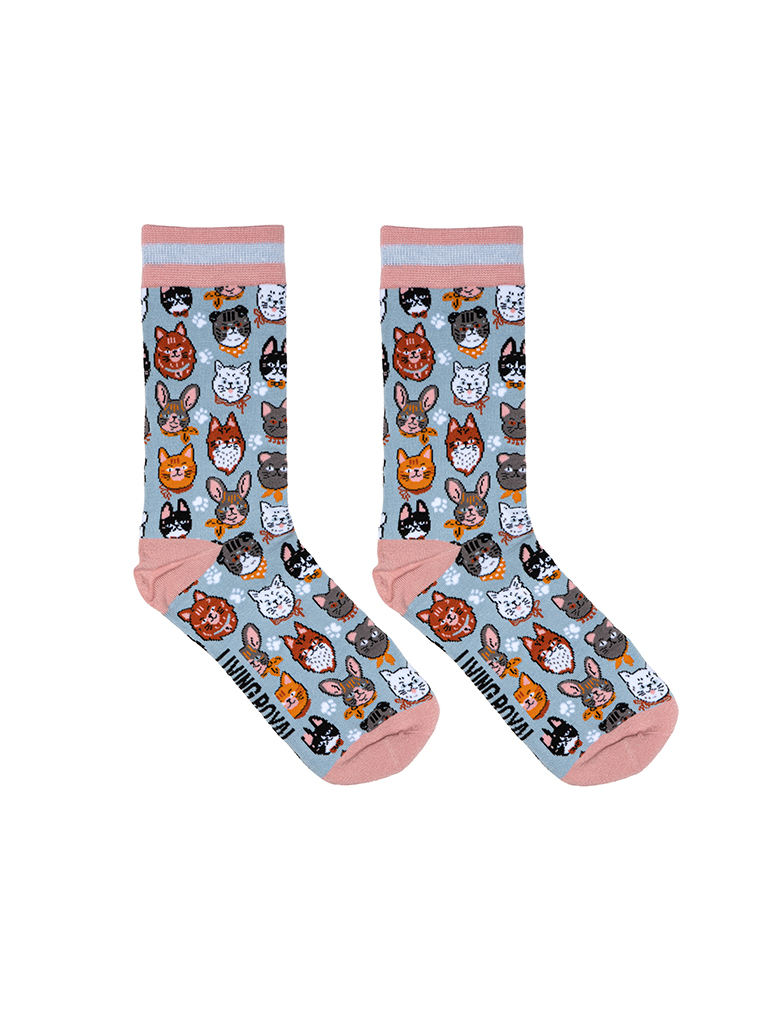 Picture of Cat Womens Bamboo Crew Socks
