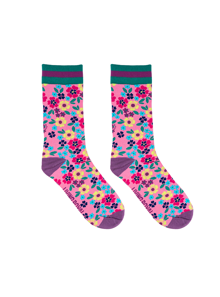 Picture of Flowers Womens Bamboo Crew Socks