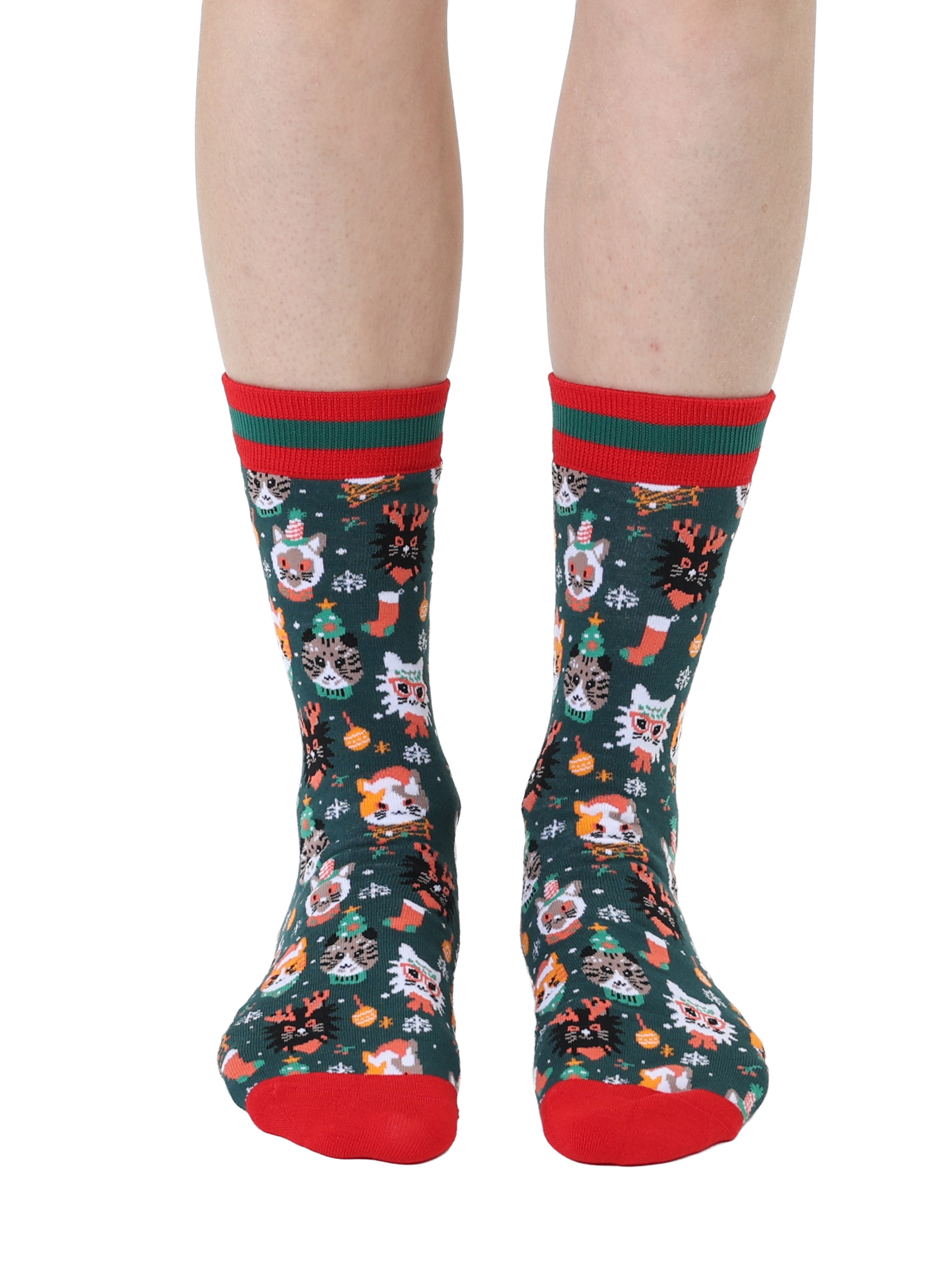 Picture of Holiday Cat Women's Bamboo Crew Socks
