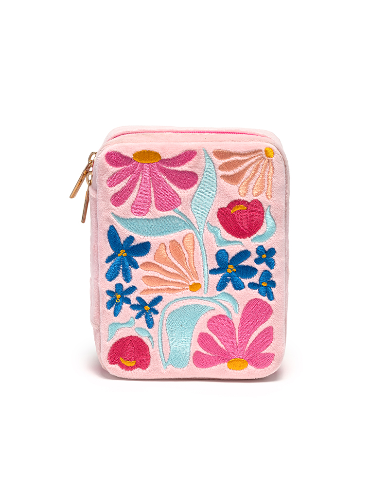 Picture of Retro Flower Jewelry Zip Case