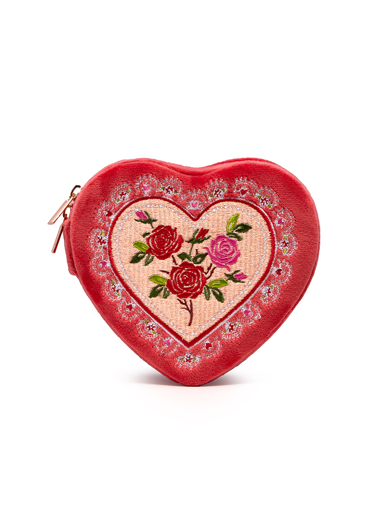 Picture of Heart Rose Jewelry Zip Case