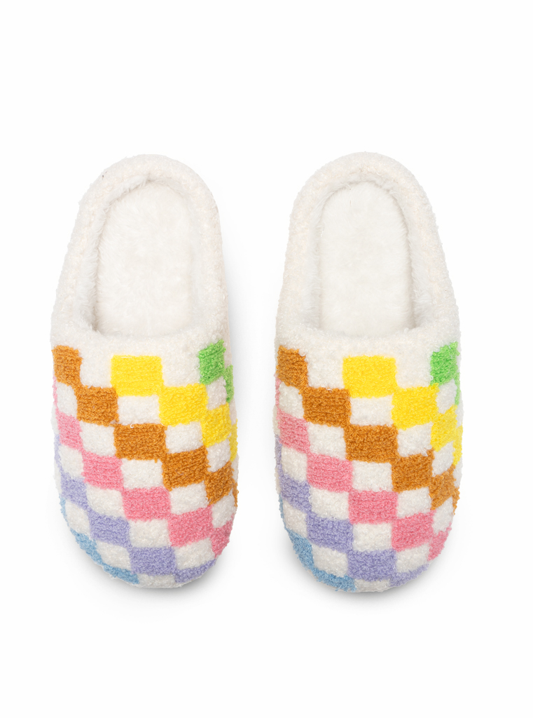 Picture of Rainbow Checker Slippers Medium/ Large