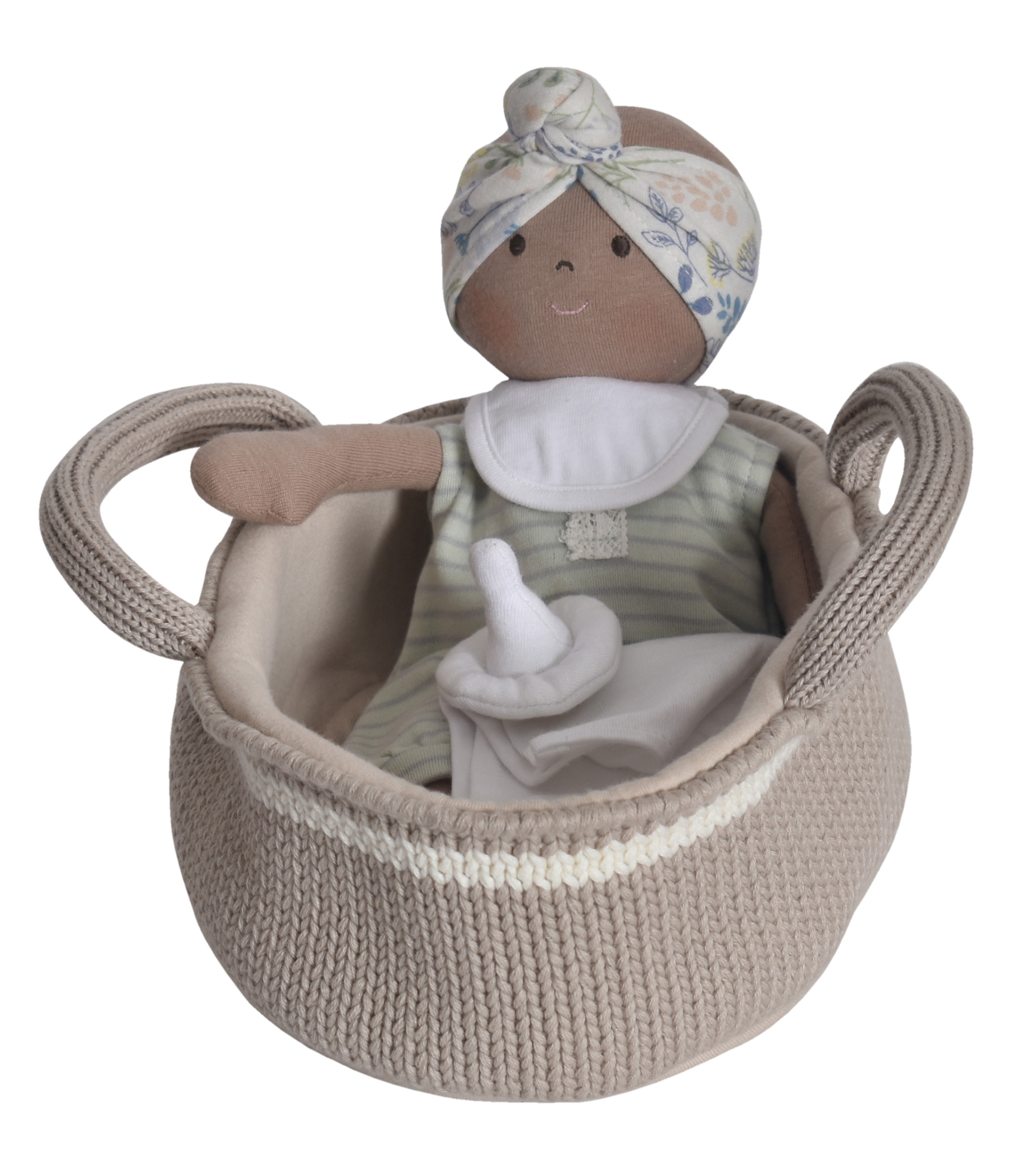 Picture of Carry Cot with Dark Skin Baby, Soother & Blanket